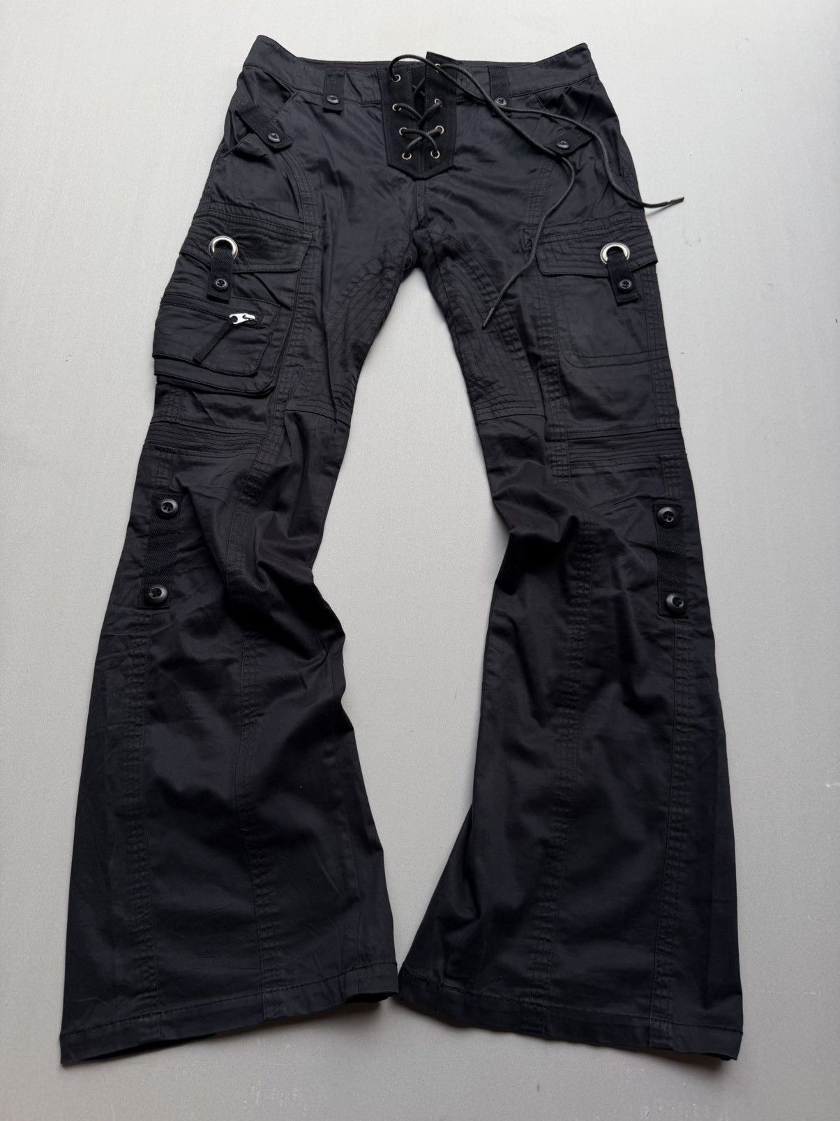 Japanese Brand Atsuro tayama lace up flare cargo pants Size US 28 / EU 44 - 1 Thumbnail