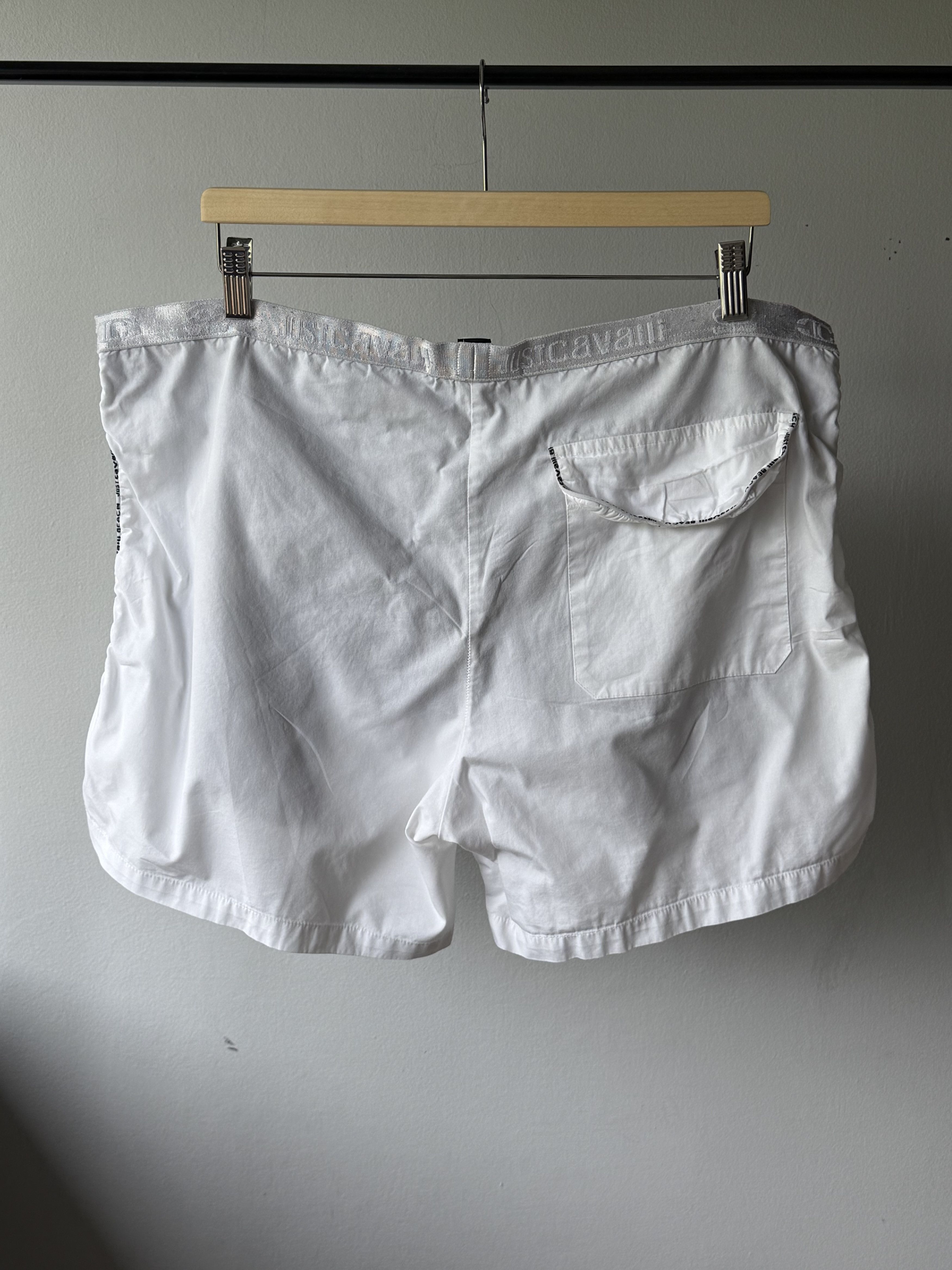 Just Cavalli Just Cavalli Beachwear White Cotton Shark Logo Swim Shorts Size US 32 / EU 48 - 2 Thumbnail