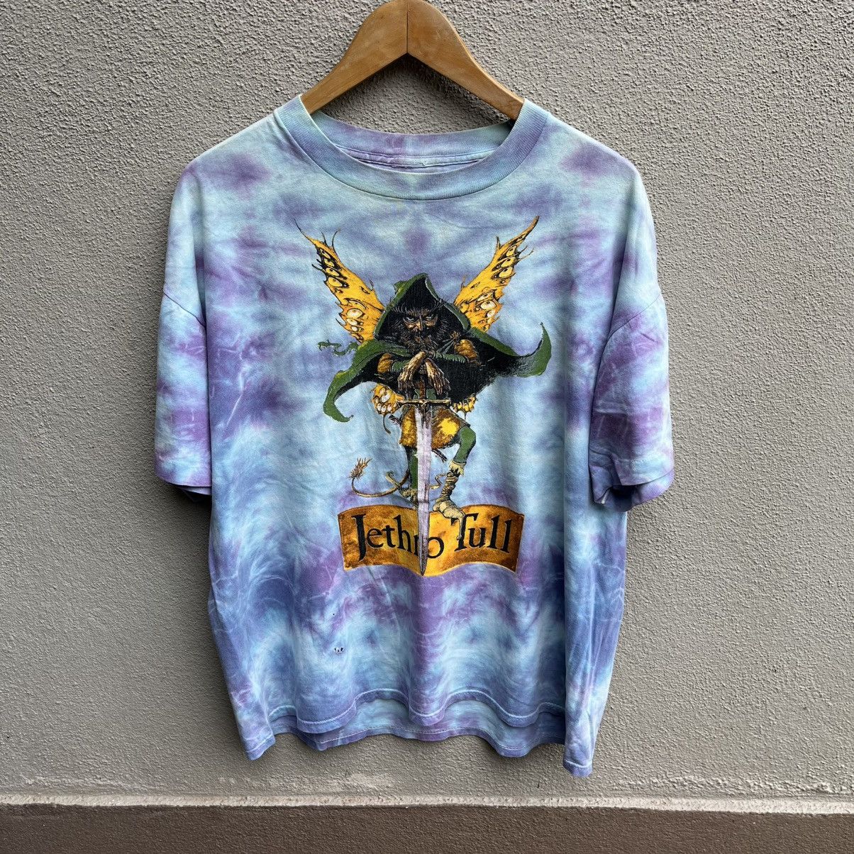 Band Tees × Vintage Vintage 90s JETHRO TULL band tee tie dye Size US XL / EU 56 / 4 - 1 Thumbnail