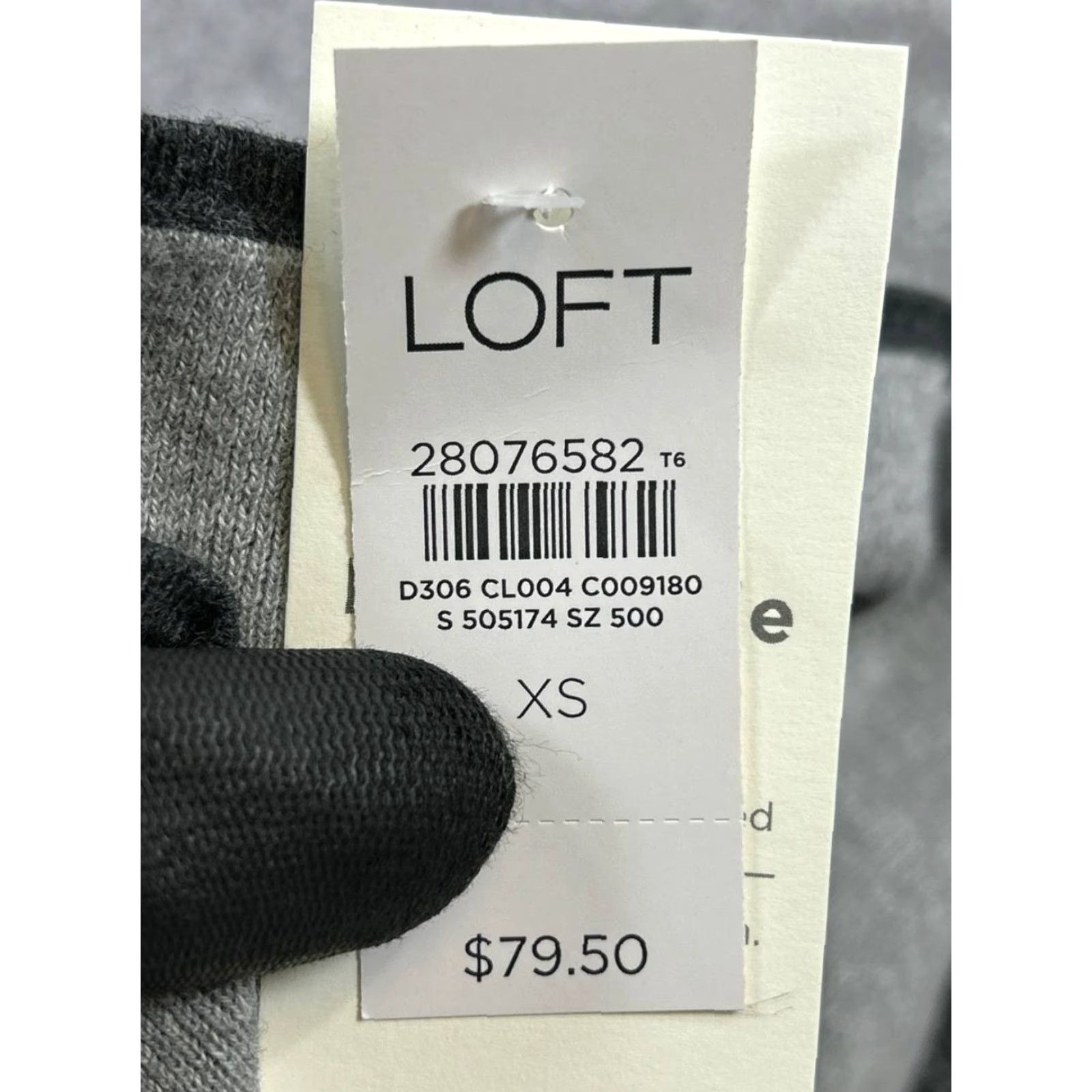 Loft VINTAGE LOFT Womens Sweater Cardigan Open Front XS Black Gray Cotton Casual Fall Winter Size XS / US 0-2 / IT 36-38 - 6 Thumbnail