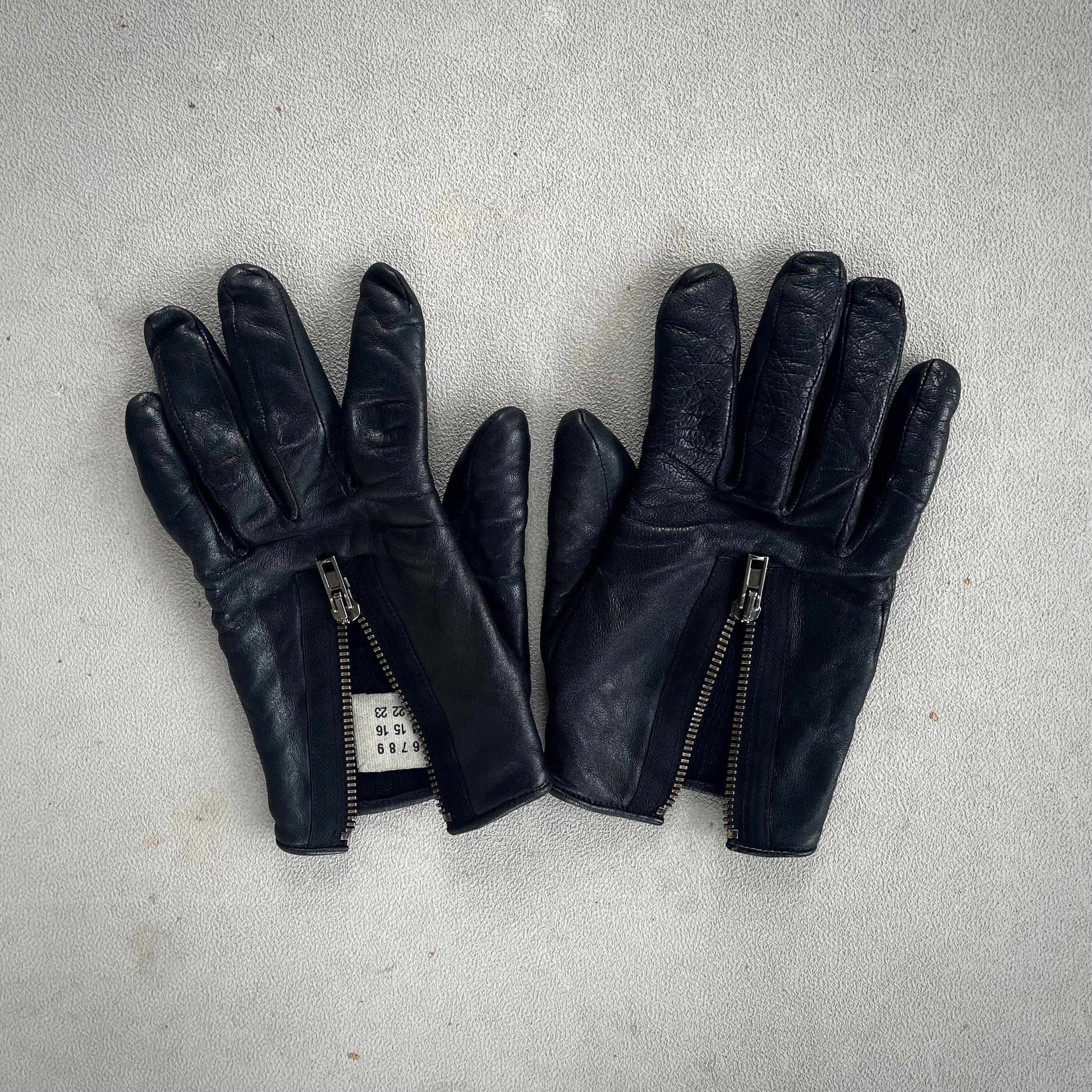 Maison Margiela Line 10 Leather Zip Up Gloves Size ONE SIZE - 4 Thumbnail