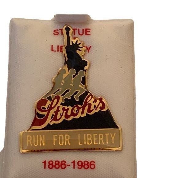 Other 2 Vintage 80s Stroh's Hat Lapel Pins Statue of Liberty Found Size ONE SIZE - 3 Thumbnail