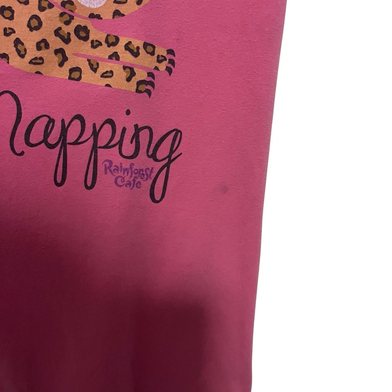 Rainforest × Vintage Rainforest Cafe | Y2K Leopard Cat Napping Tank Top XL Pink Size XL / US 12-14 / IT 48-50 - 4 Thumbnail