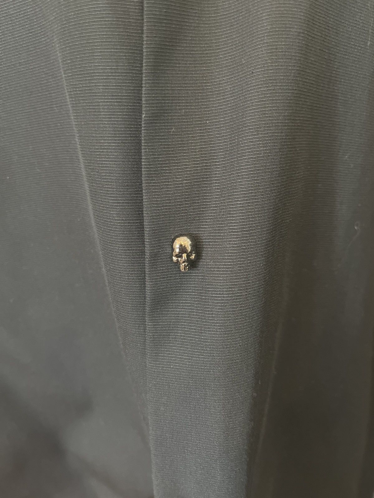 The Kooples RARE Kooples Black Mandarin Collar LS Skull button shirt Size US S / EU 44-46 / 1 - 6 Thumbnail