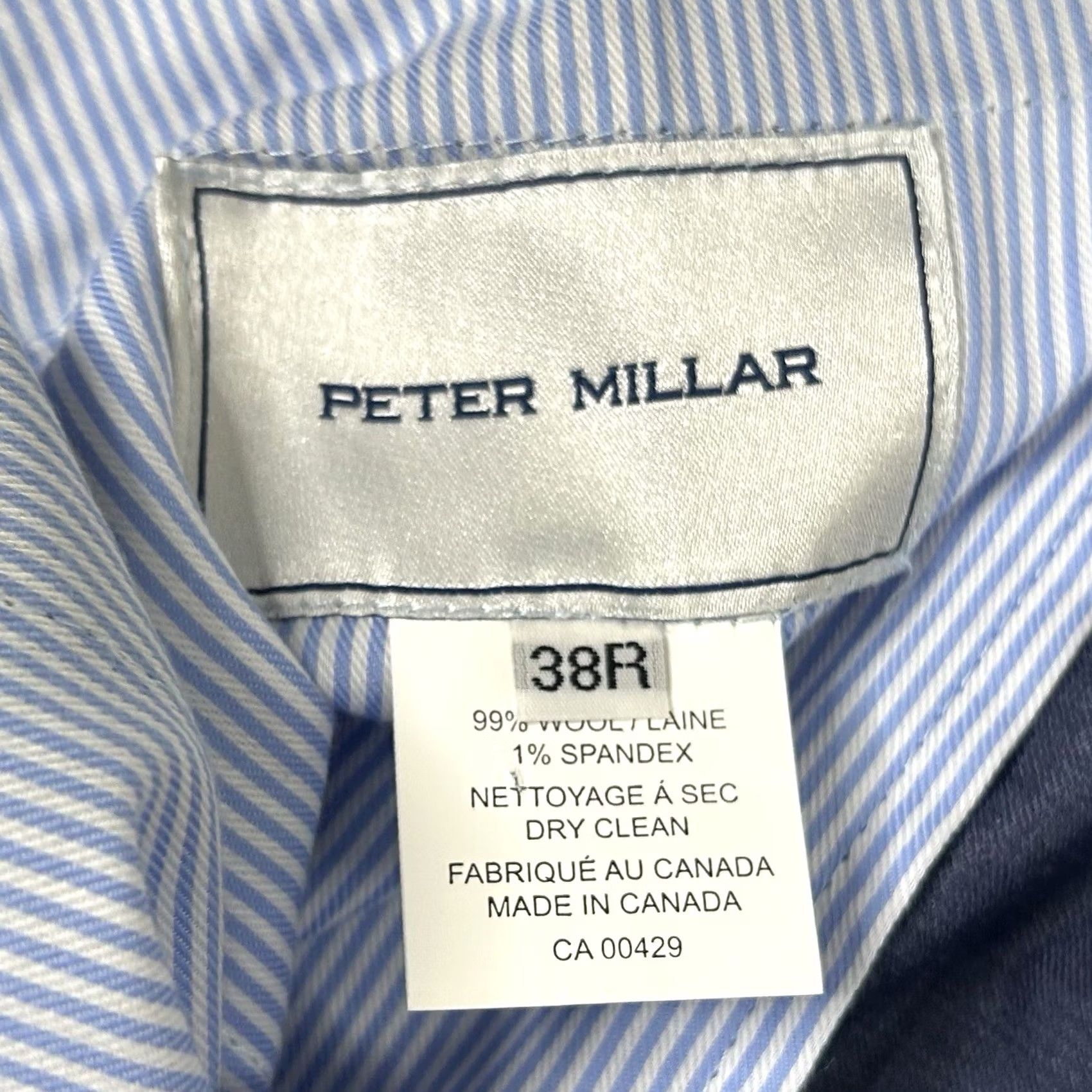 Peter Millar Peter Millar Wool Blend Luxury Dress Pants Blue Flat Front Formal Casual 38 x 33 Mens Size US 38 / EU 54 - 3 Thumbnail