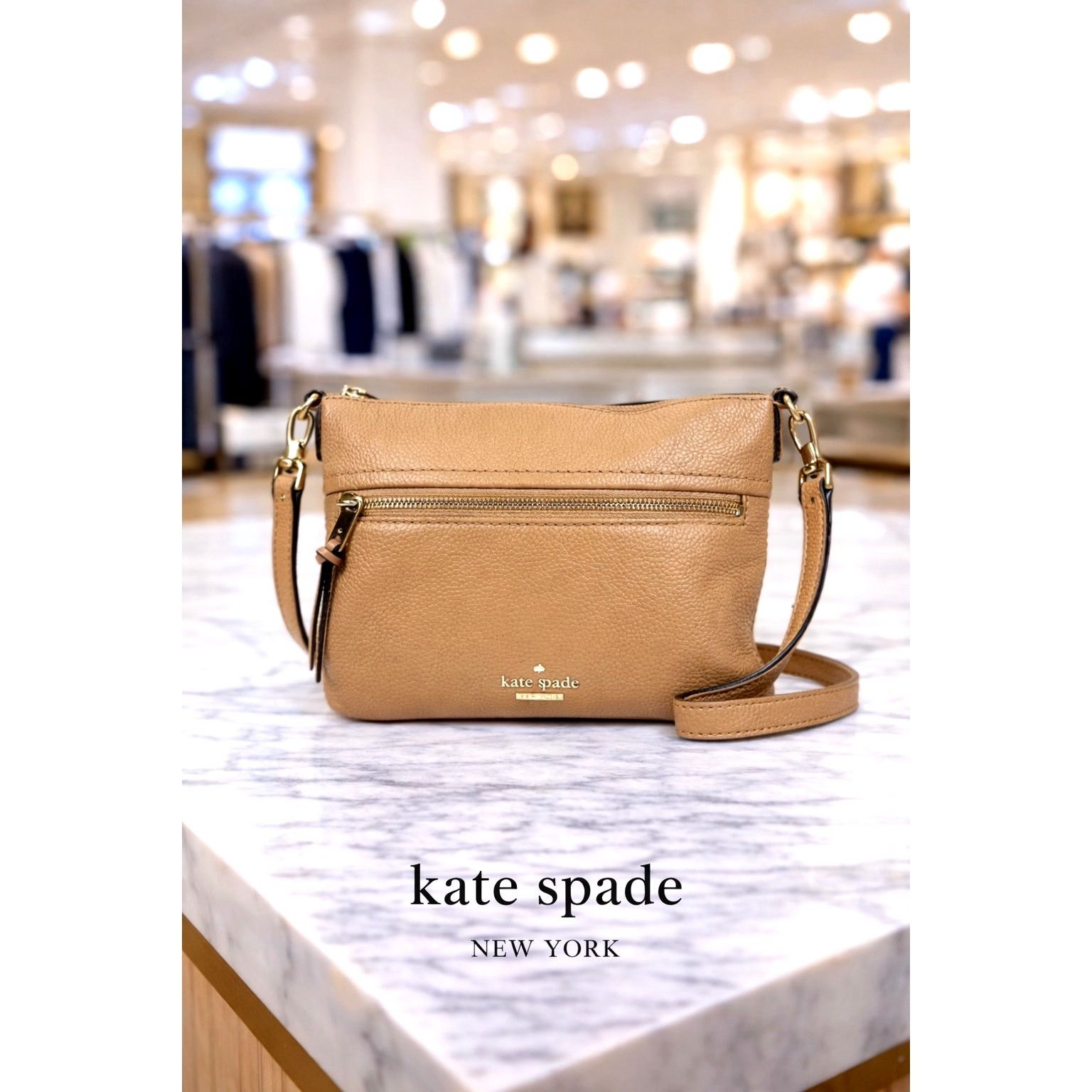 Kate Spade Kate Spade Jackson St Gabriele Pebbled Leather Crossbody Brn Size ONE SIZE - 1 Thumbnail