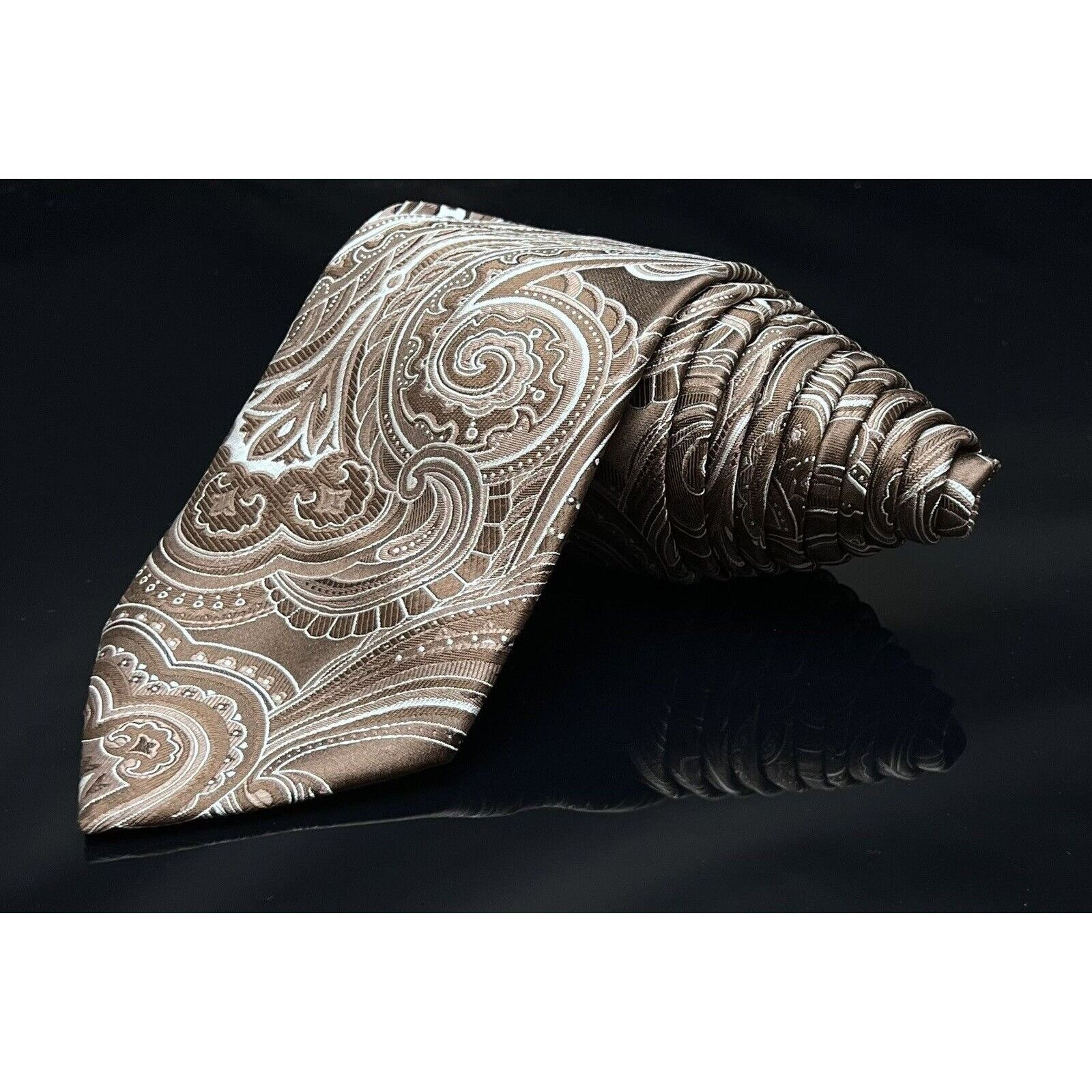 Donald Trump Donald J Trump Signature Collection Chocolate Paisley 100% S Size ONE SIZE - 6 Thumbnail