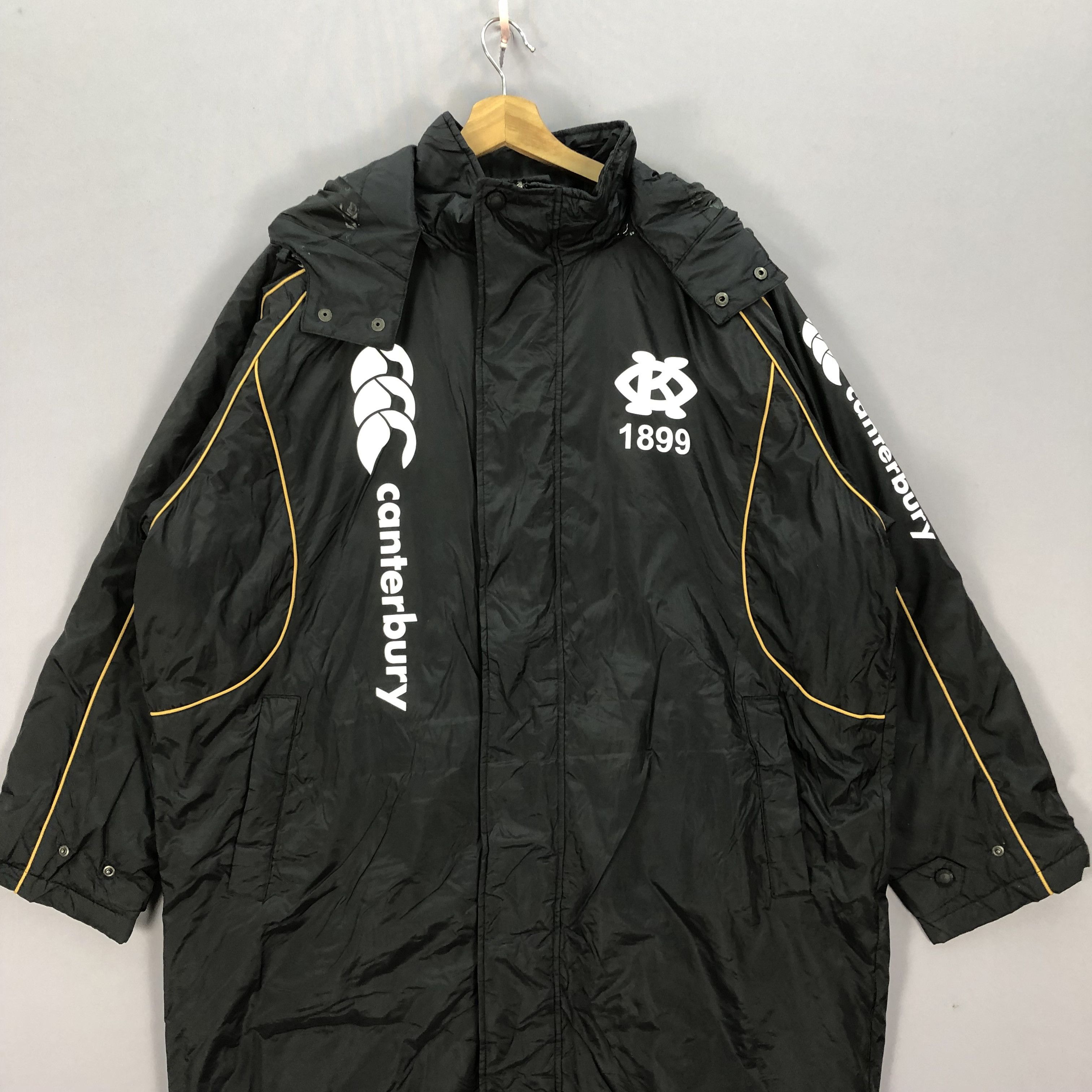 Canterbury of New Zealand × Vintage Vintage Canterbury All Black Long Coach Windbreaker Jacket Size US XL / EU 56 / 4 - 4 Thumbnail