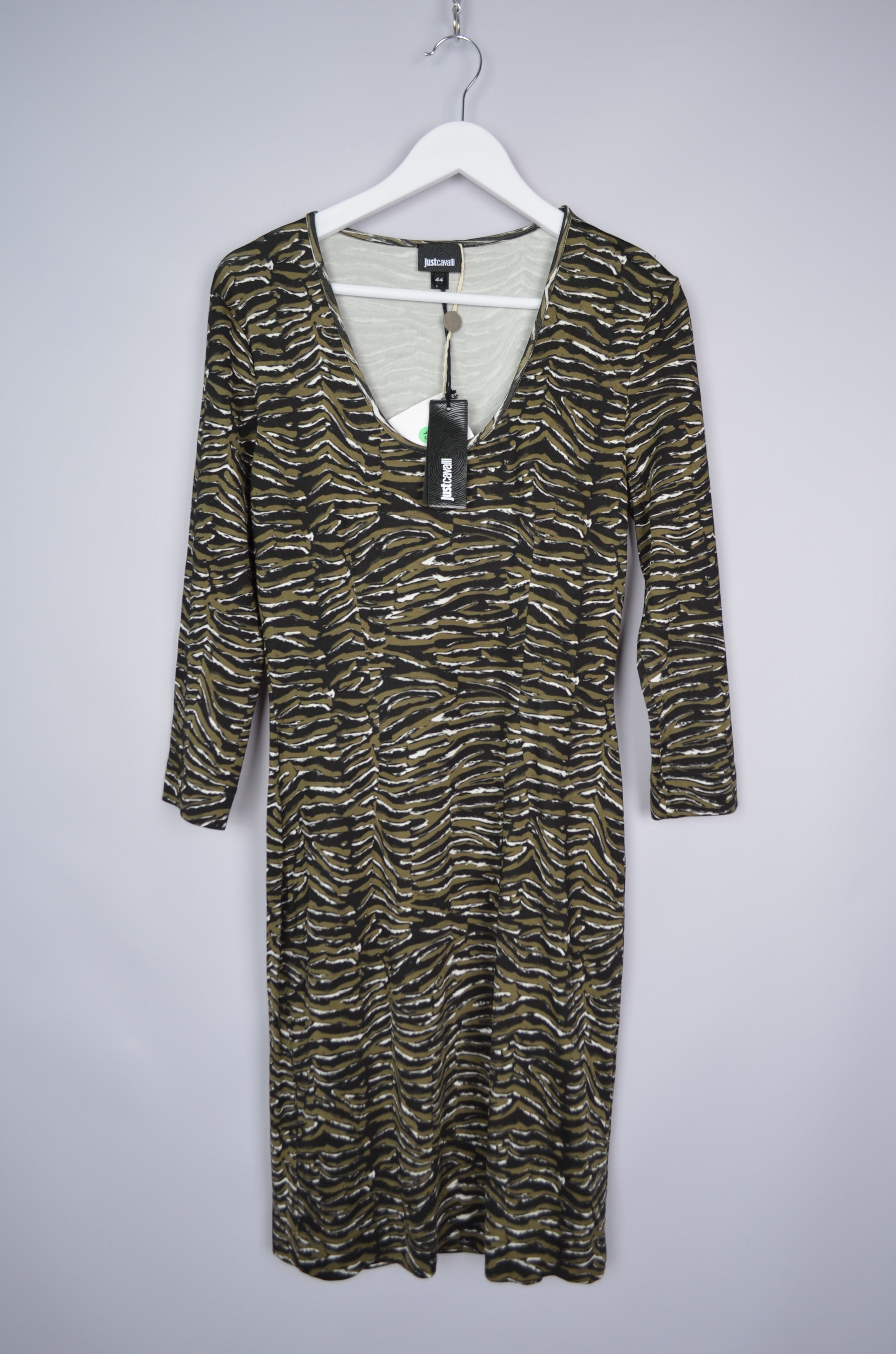 Just Cavalli × Roberto Cavalli Just Cavalli 3/4 Sleeve Fitted Stretch Dress Zebra Print 44 Size M / US 6-8 / IT 42-44 - 10 Thumbnail