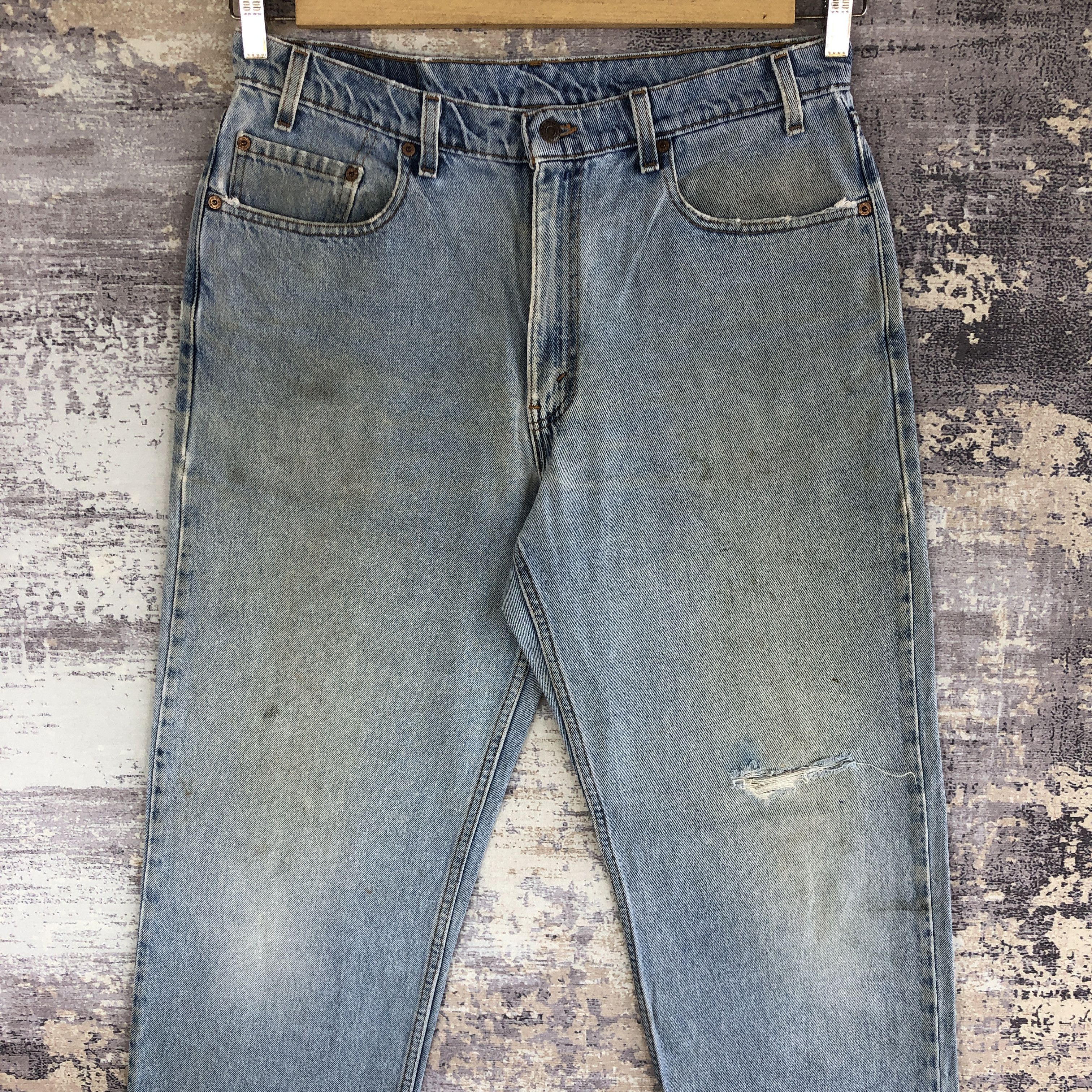 Levi's Vintage Ripped Levis 505 Jeans Levi's Faded Light Wash Denim Size US 32 / EU 48 - 3 Thumbnail