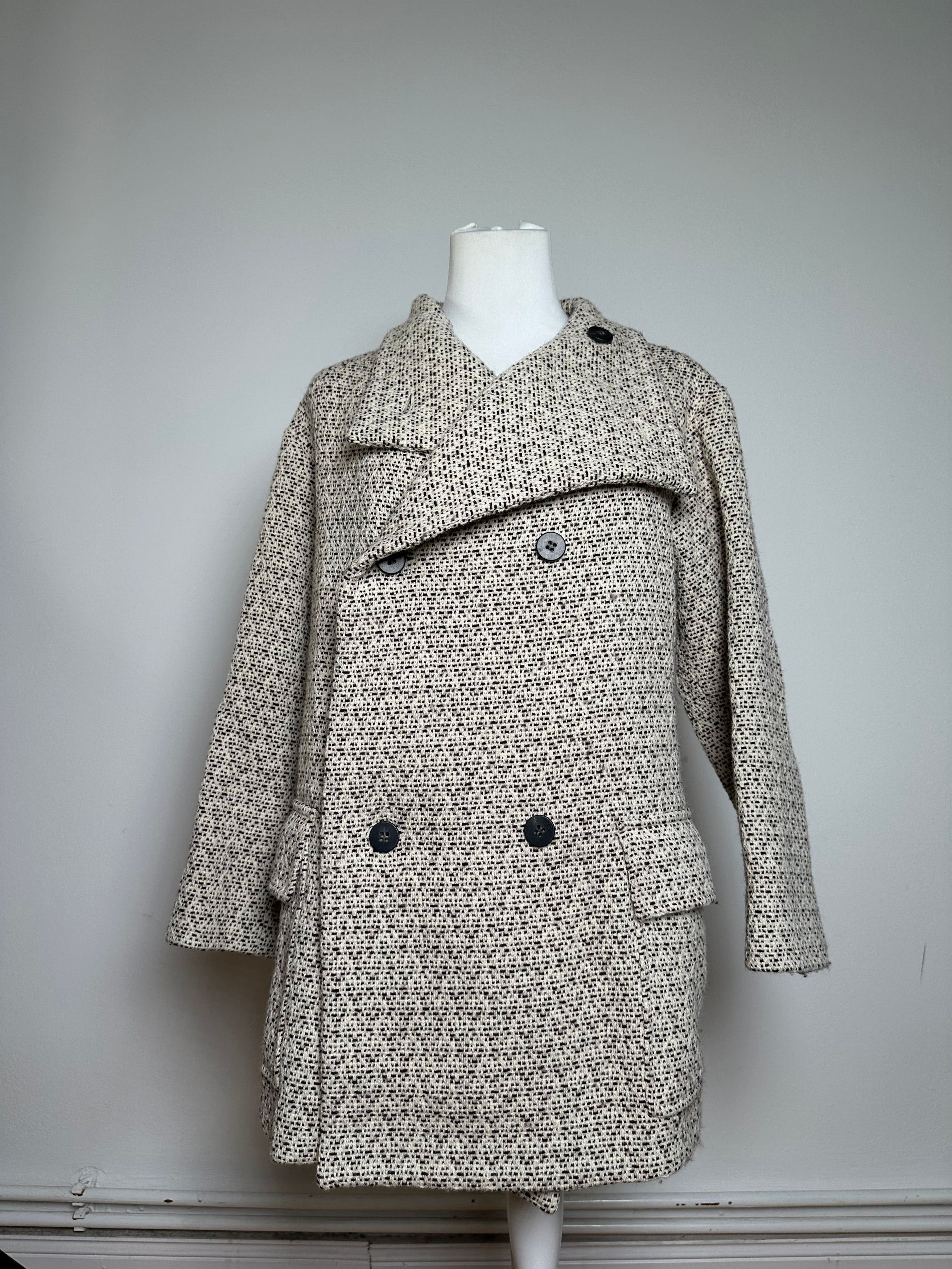 Issey Miyake Vintage Wool Coat Abstract White M Size M / US 6-8 / IT 42-44 - 1 Thumbnail