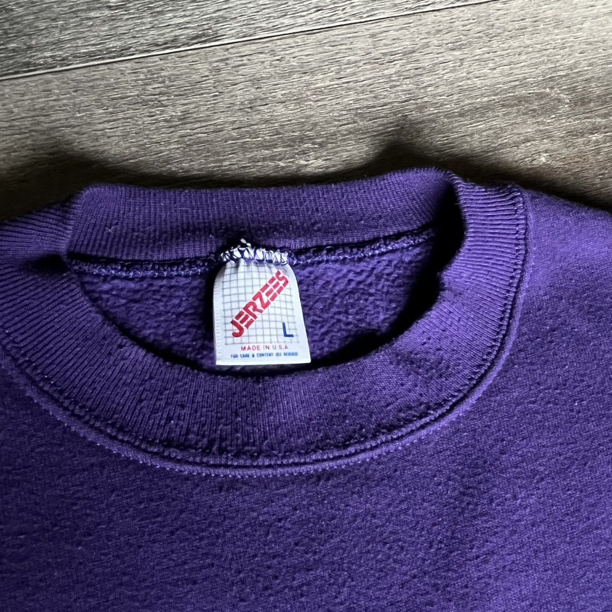 Jerzees Vintage 1990s Jerzees Russell Athletic Purple Blank Crewneck Size US L / EU 52-54 / 3 - 3 Thumbnail