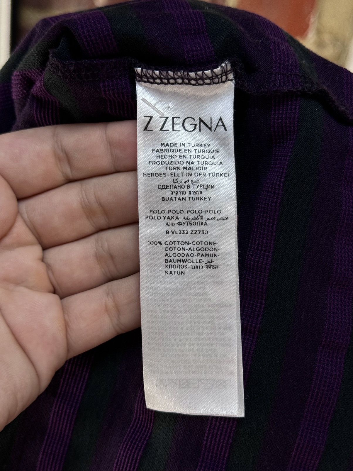 Designer × Ermenegildo Zegna × Z Zegna Ermenegildo Z Zegna Purple Striped Short Sleeve Polo Shirt Size US M / EU 48-50 / 2 - 15 Thumbnail