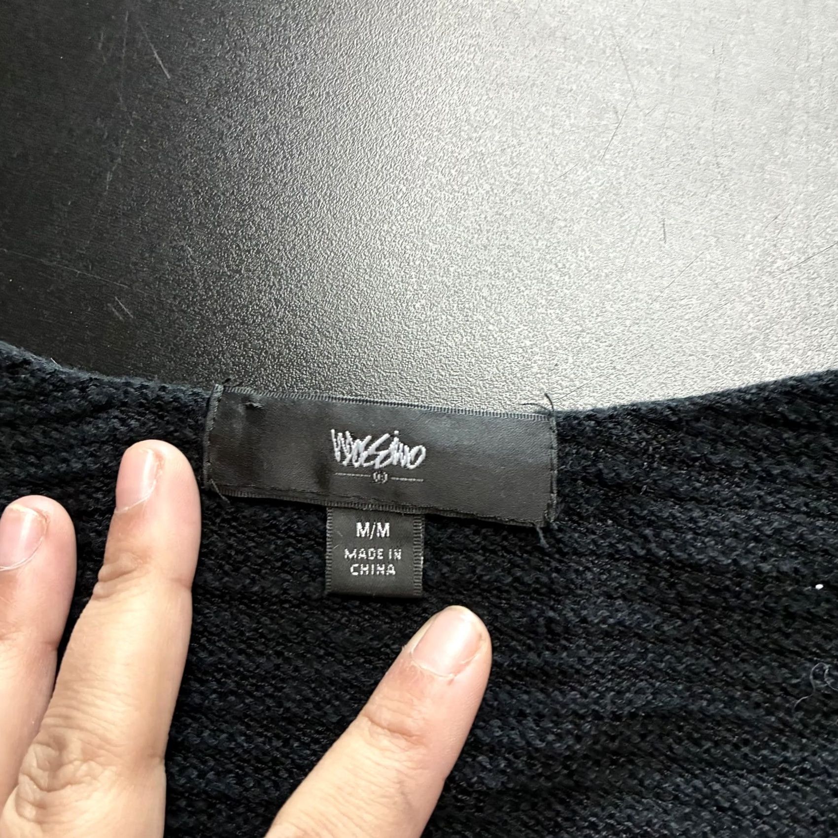 Mossimo VINTAGE Mossimo Sweater Womens Medium Black Knit Scoop Neck Long Sleeve Pullover Top Size M / US 6-8 / IT 42-44 - 2 Thumbnail