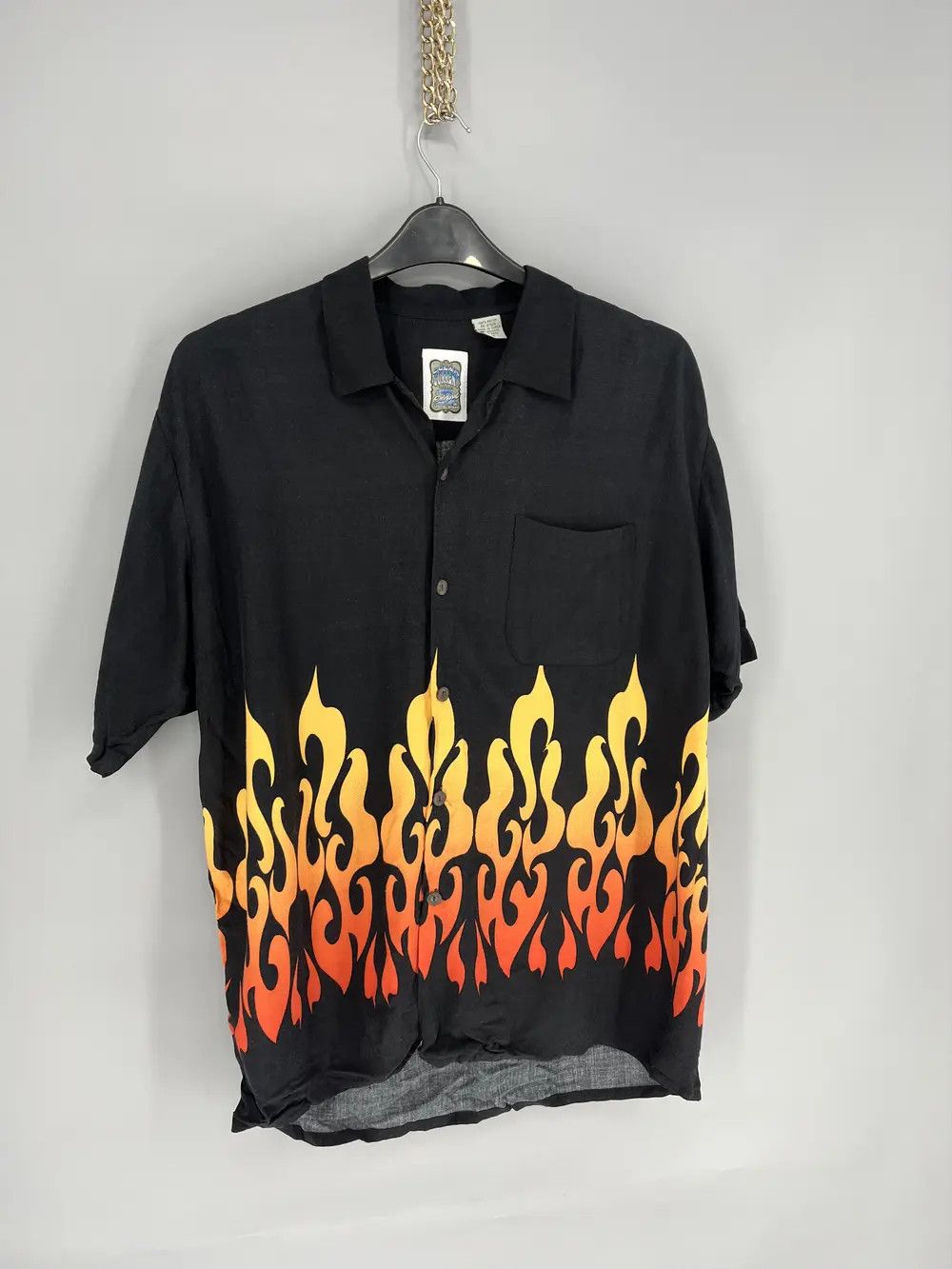 Vintage Vintage Hawaiian Red Flames Crazy Japanese Shirt Guy Fieri Size US M / EU 48-50 / 2 - 2 Thumbnail