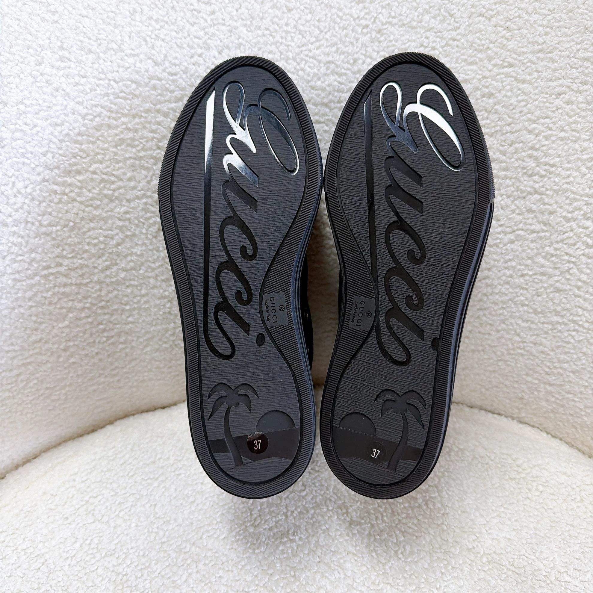 Gucci Gucci Black Canvas All-Over Logo Sneakers 37 Size US 6.5 / IT 36.5 - 6 Thumbnail