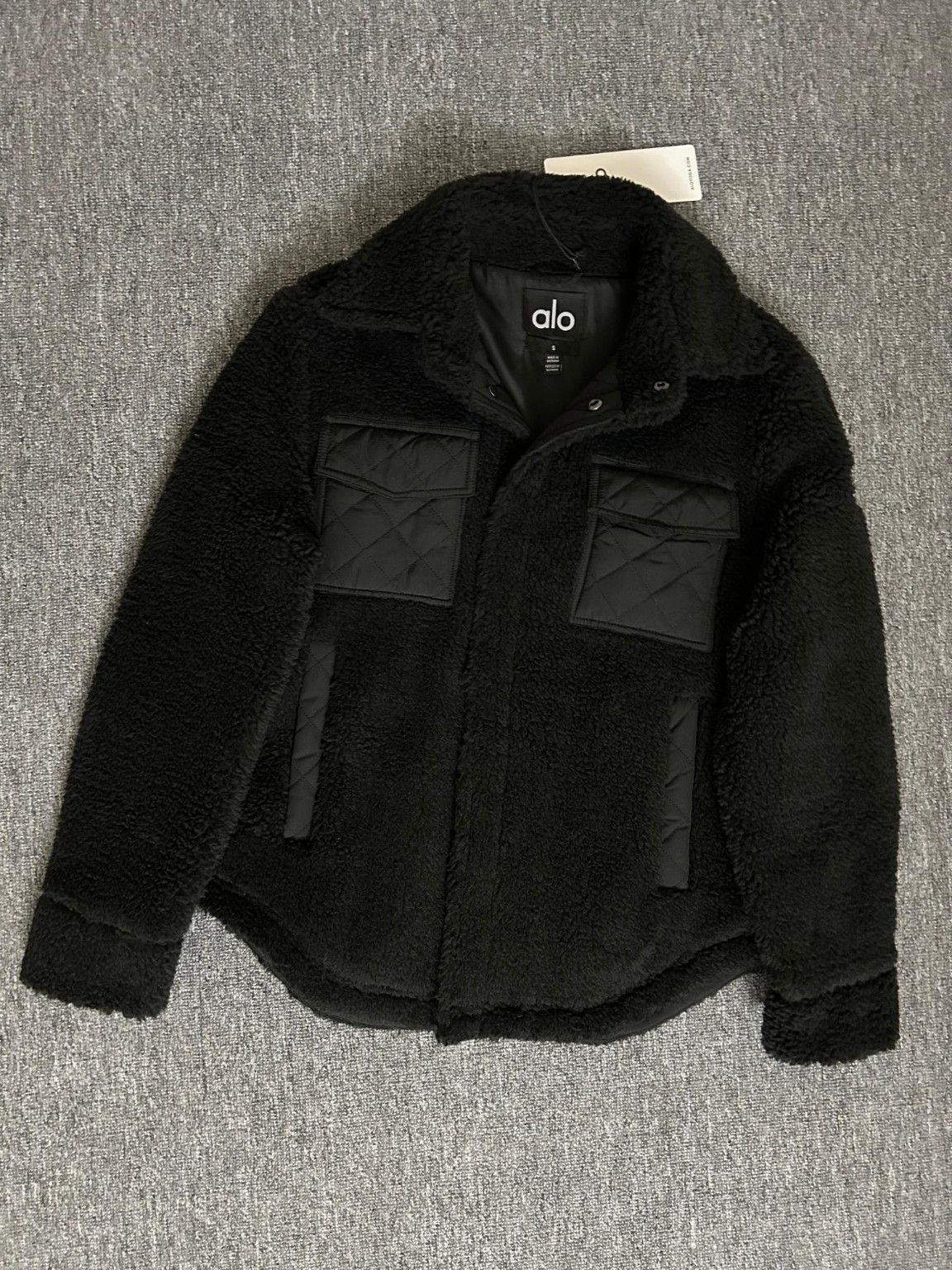 Alo Yoga Alo Yoga Black Sherpa Utility Jacket - Cozy Teddy Fleece NWT Size S / US 4 / IT 40 - 1 Thumbnail
