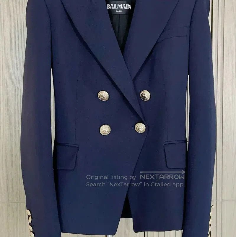 Balmain Balmain Navy Wool Double-Breasted Women's Jacket . Size S / US 4 / IT 40 - 3 Thumbnail