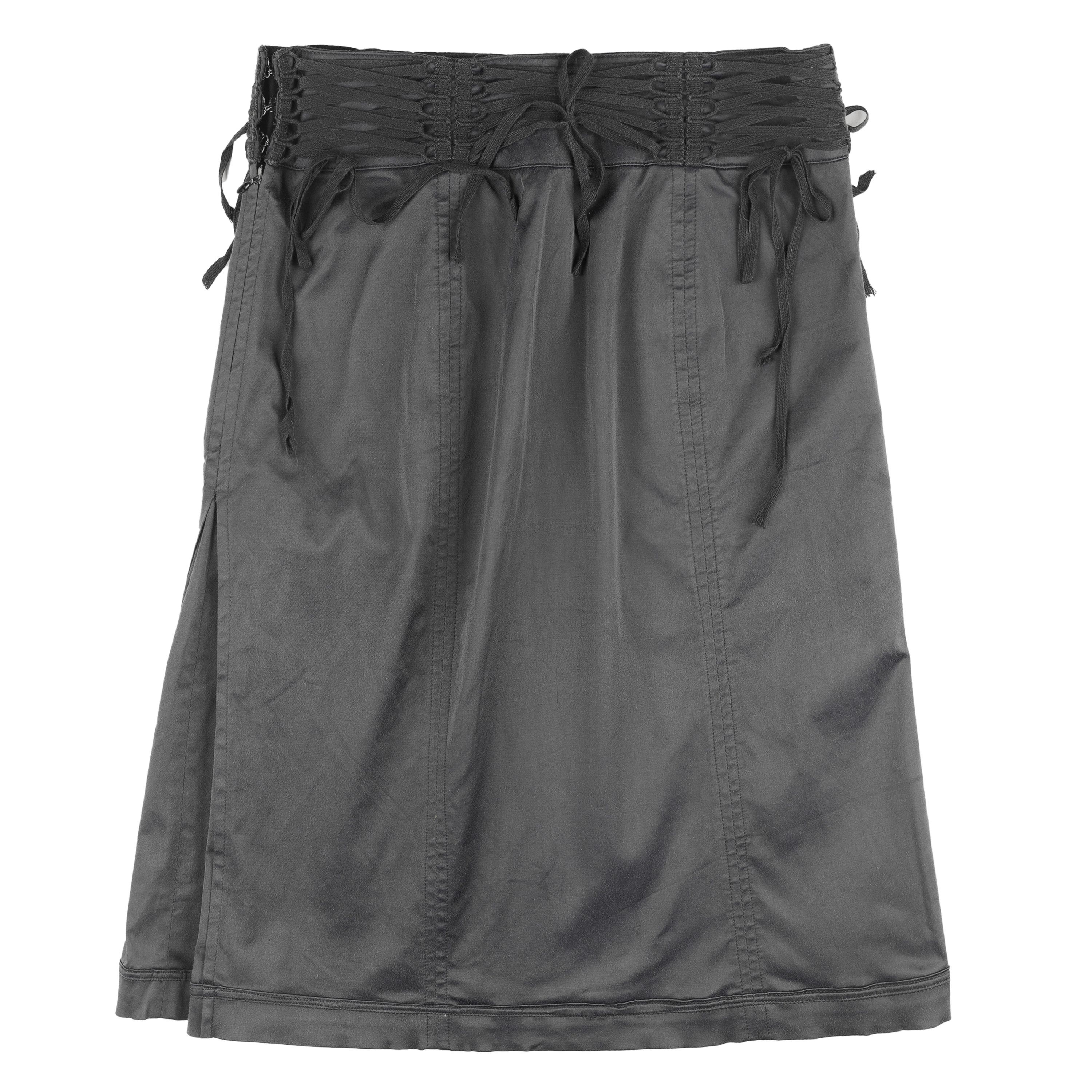 plein sud Plein Sud Vintage Corset Black Midi Skirt (XS) Size 25" / US 0 / IT 36 - 1 Thumbnail