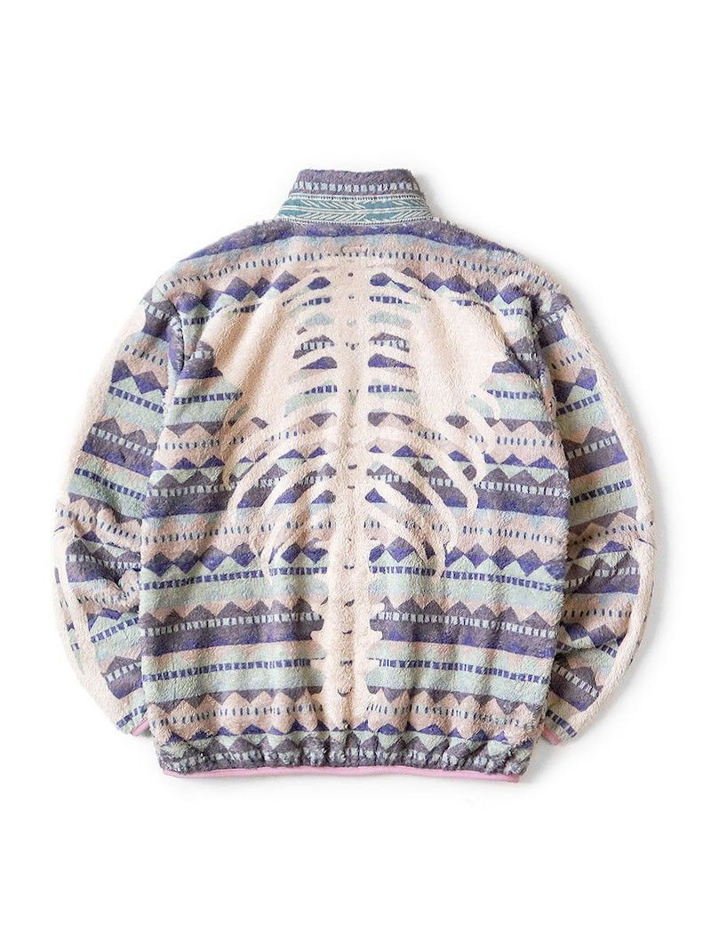 Kapital KAPITAL Ashland Stripe & Bone Pattern Fleece Zip Blouson Size US L / EU 52-54 / 3 - 2 Thumbnail