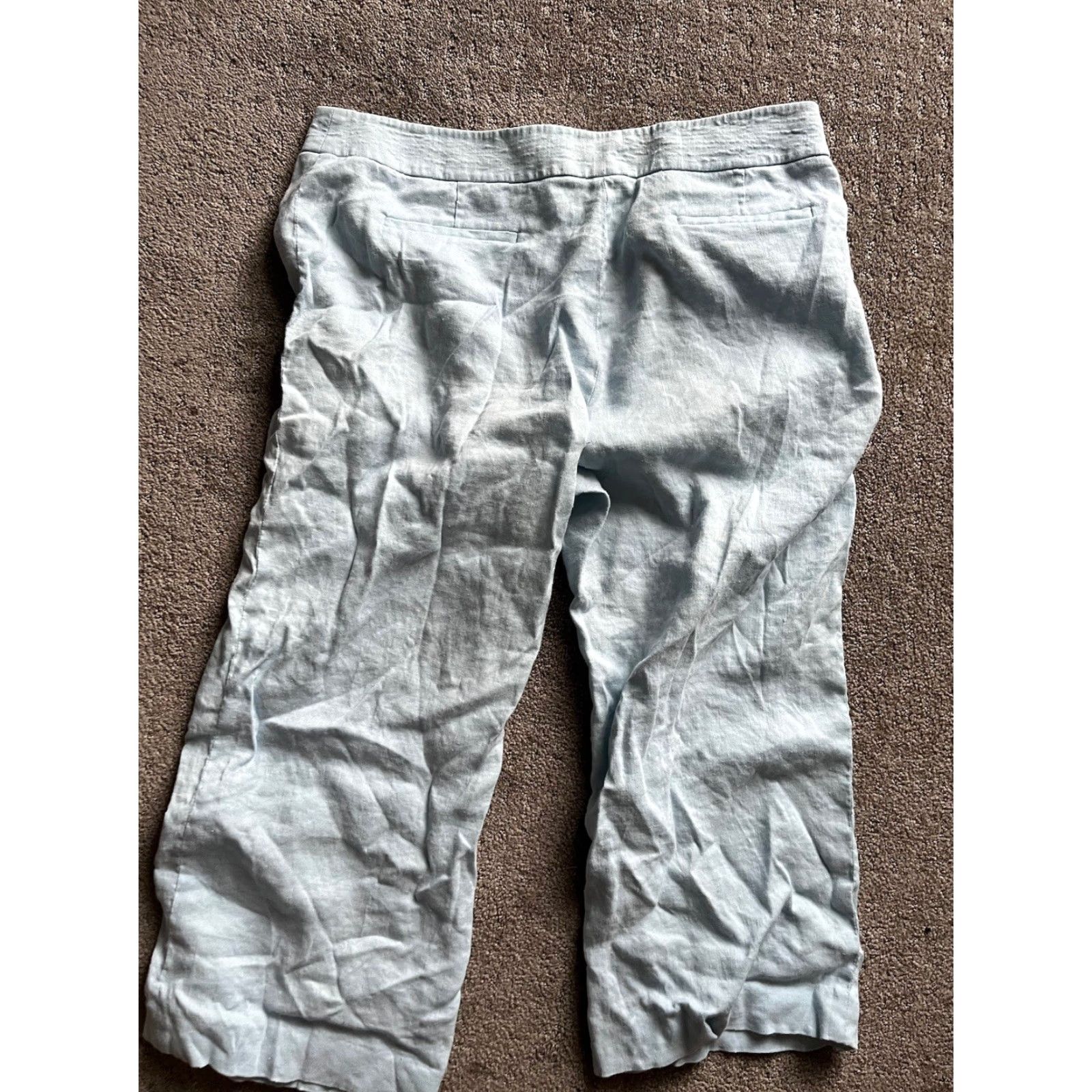 Elie Tahari Elie Tahari Light Blue Capri Pants, Size 14, Linen Blend, Pockets, Womens Size 36" / US 14 / IT 50 - 3 Thumbnail