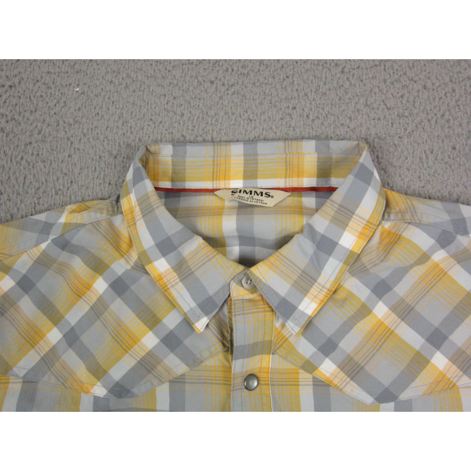 Vintage Simms Shirt Adult Large Yellow Plaid Western Snap Up Cowboy Mens Casual Rodeo Size US L / EU 52-54 / 3 - 4 Thumbnail