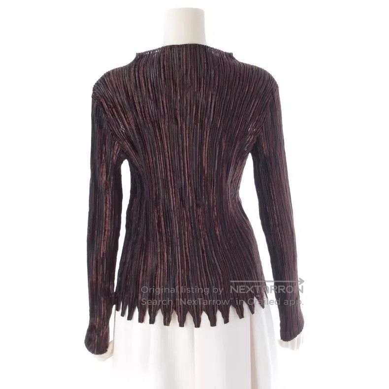Issey Miyake Issey Miyake Brown Long Sleeve Top Size L / US 10 / IT 46 - 2 Thumbnail