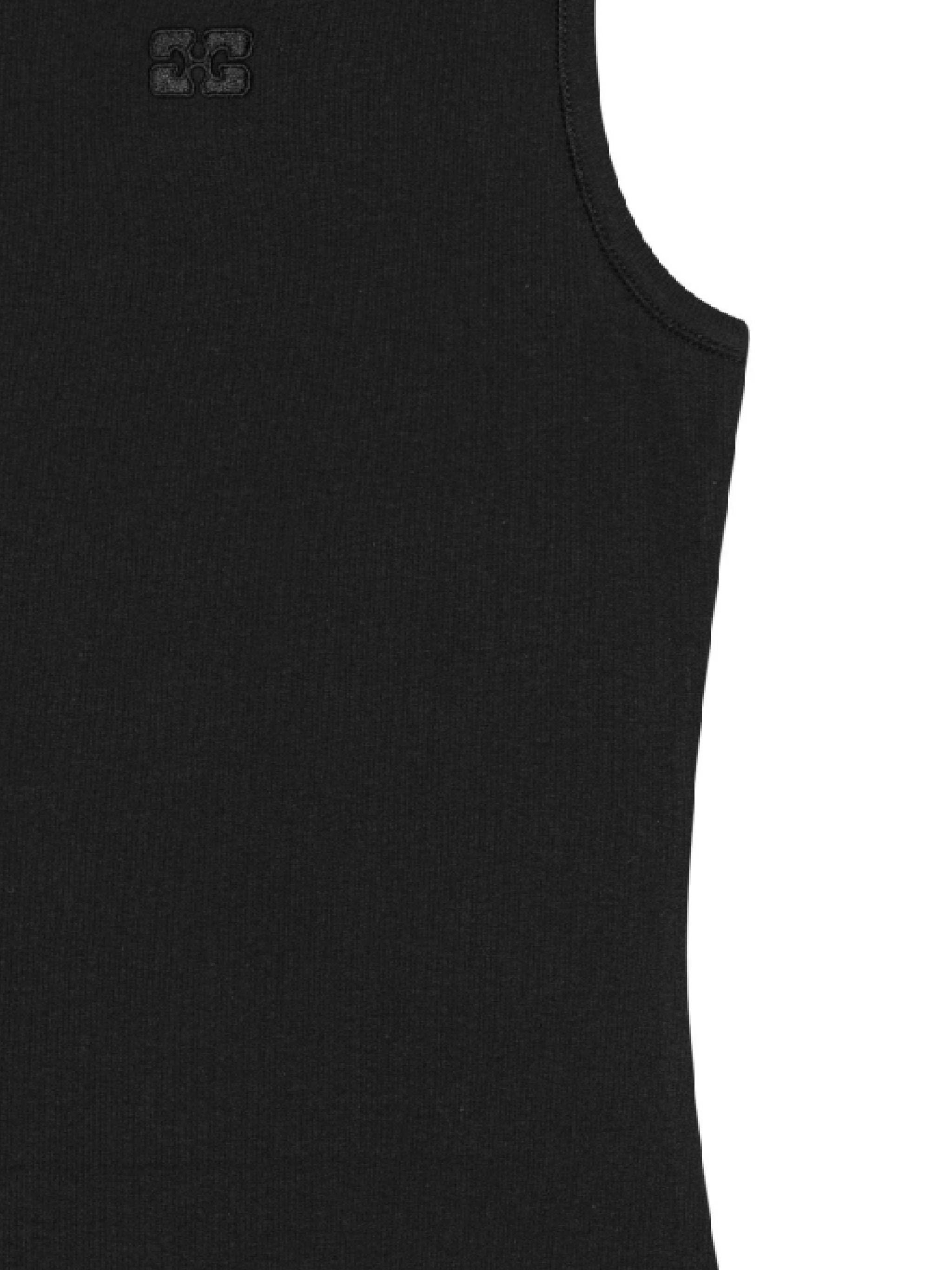 Ganni o1s22i1n0525 Ribbed Tank Top in Black Size XS / US 0-2 / IT 36-38 - 2 Thumbnail