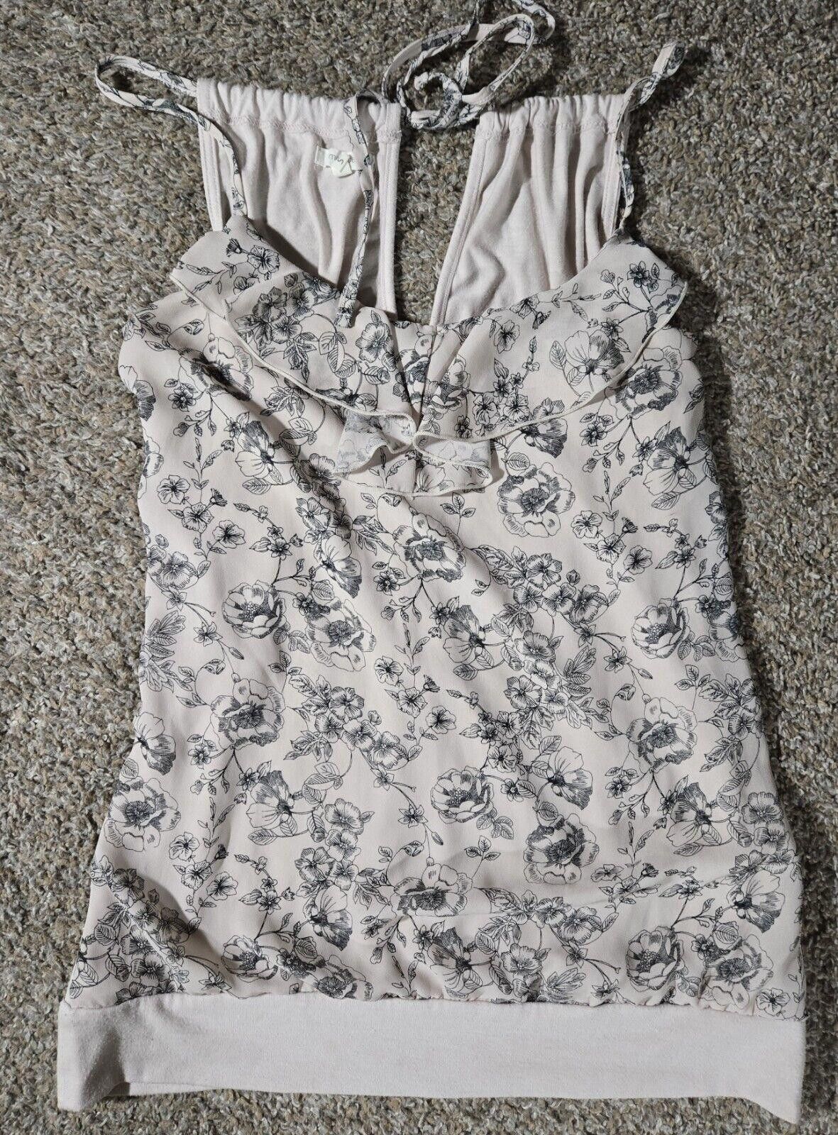 Designer Maurices Floral Cream And Beige Tank Top S Size S / US 4 / IT 40 - 1 Thumbnail