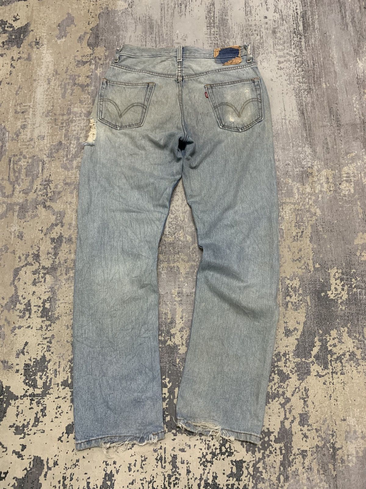 Levi's Size 32x31 Vintage Y2K Levi's 505 Distressed Denim Jeans Size US 32 / EU 48 - 9 Thumbnail