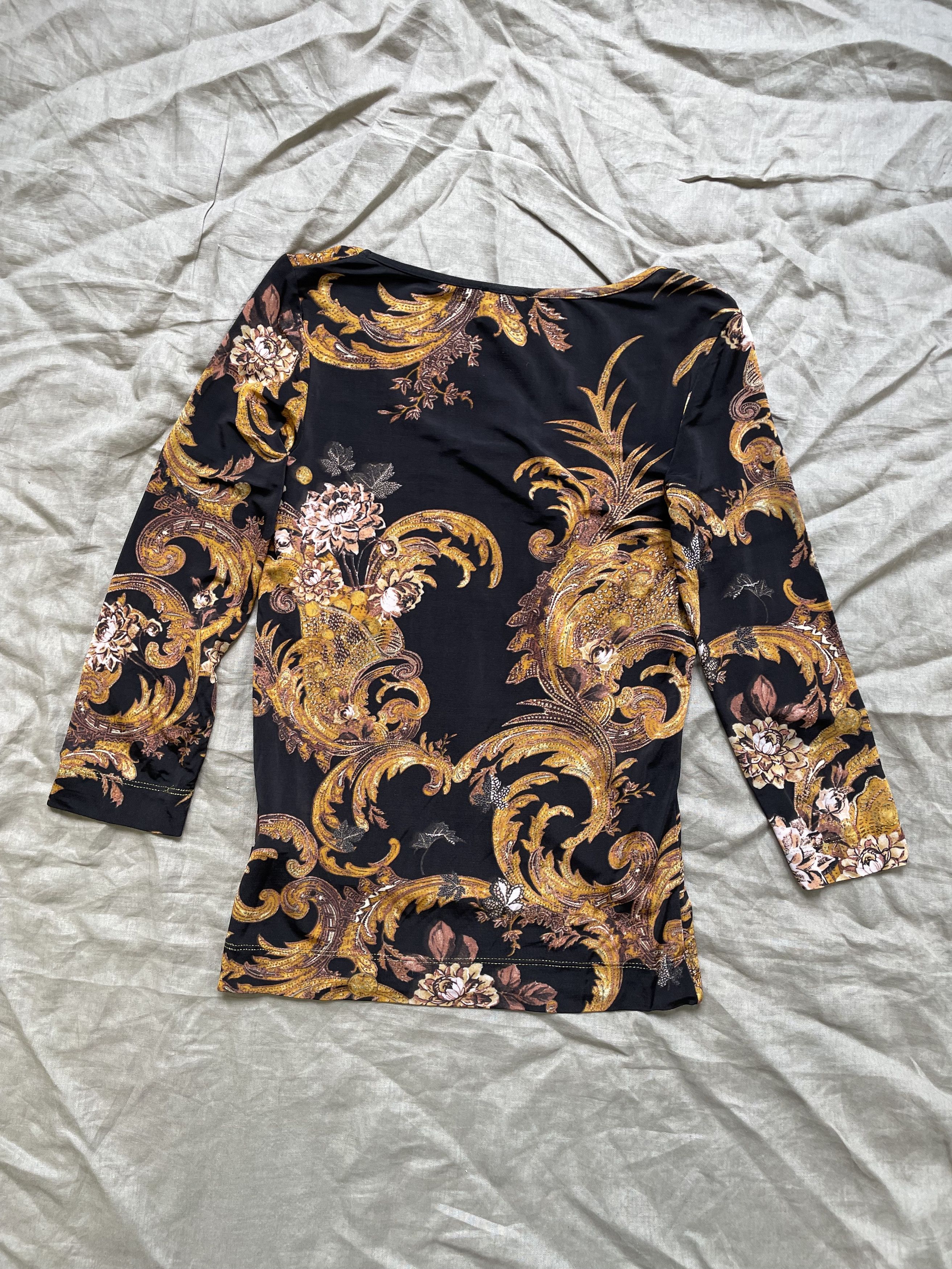 Just Cavalli Just Cavalli Rayon Printed Pattern Top Blouse 6937AC Size M / US 6-8 / IT 42-44 - 9 Thumbnail