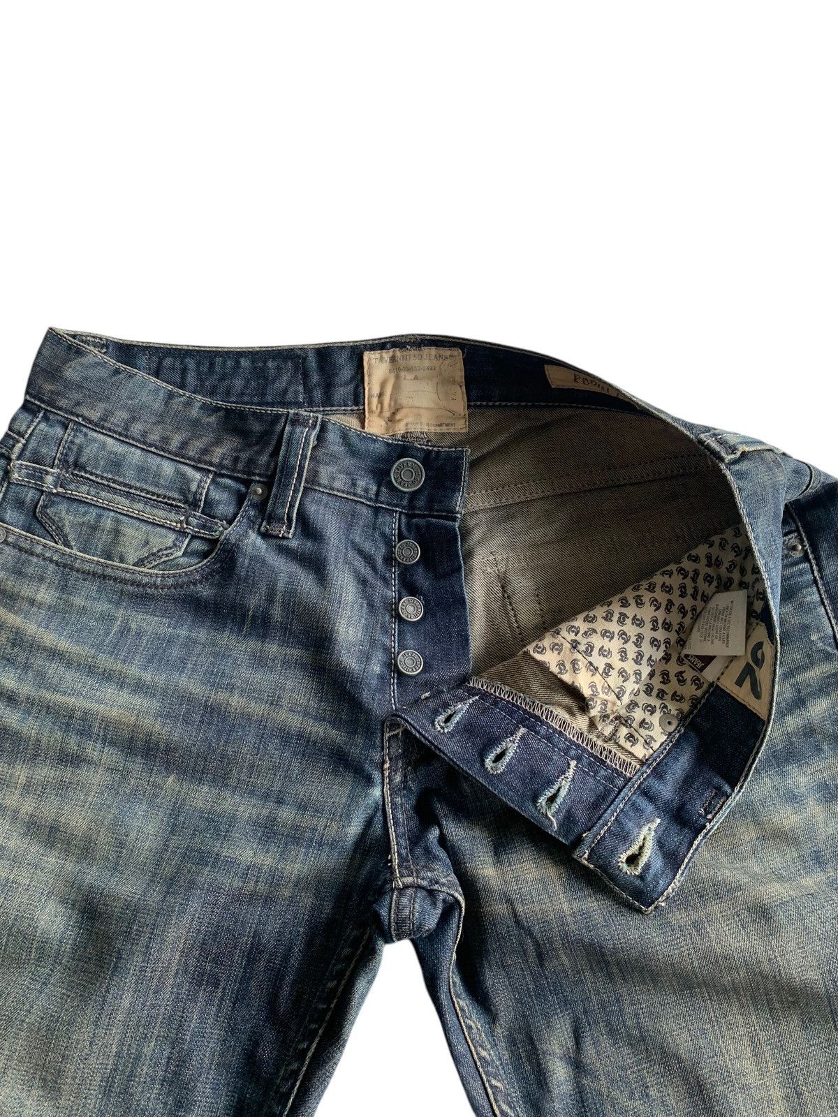 Tornado Mart FLARE Taverniti So Jeans Punk Style Distressed Denim☠️🎌 Size US 33 - 18 Thumbnail