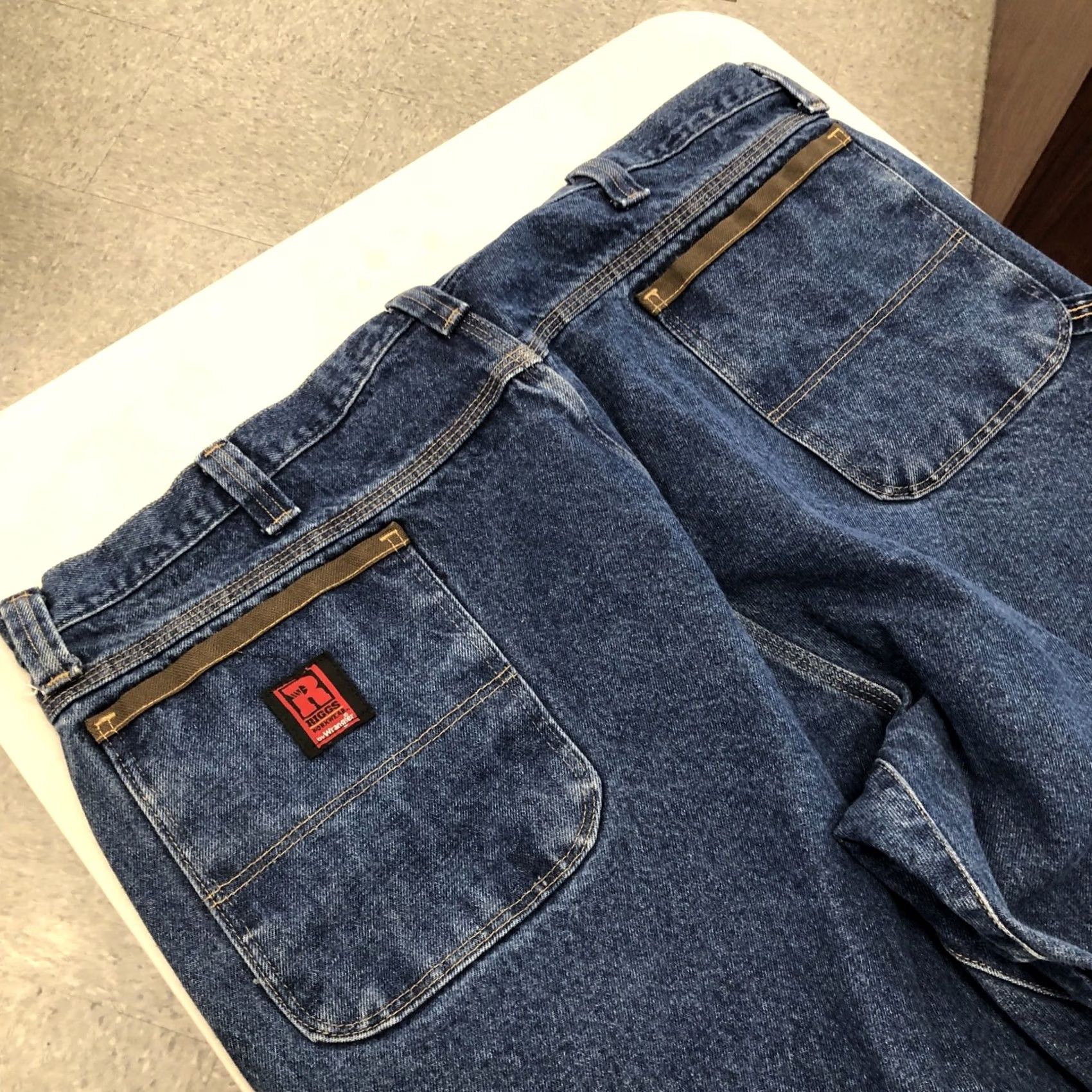 Wrangler Wrangler RIGGS Workwear Jeans Denim Carpenter 44x31.5 Blue 5-Pocket Regular Straight High Rise Mens Jeans Size US 44 / EU 60 - 2 Thumbnail