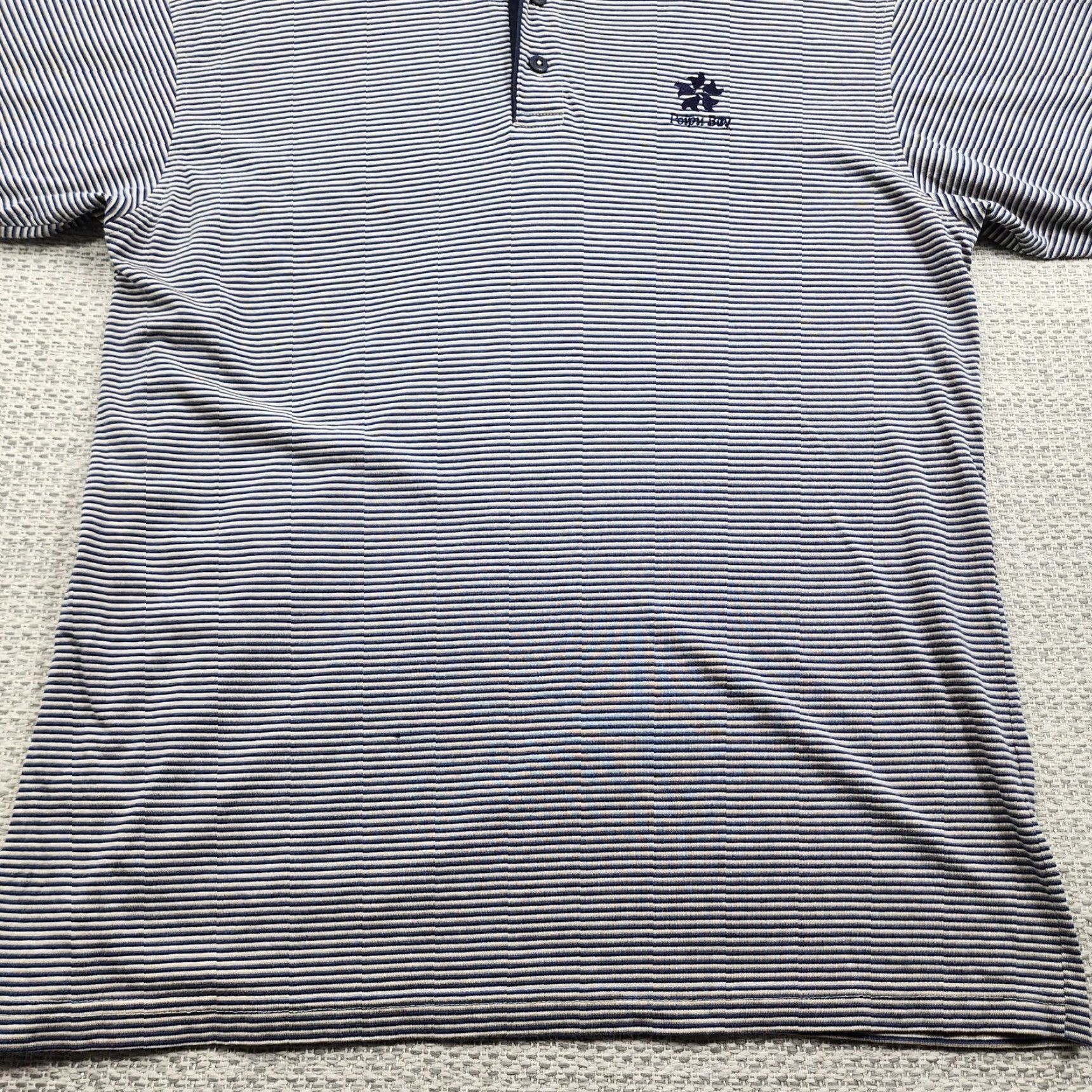 Vintage HALEY Polo Shirt Mens M Blue White Striped Poppy Bay Golf Embroidered USA Polo Shirt Mens Blue White Striped Size US M / EU 48-50 / 2 - 6 Thumbnail