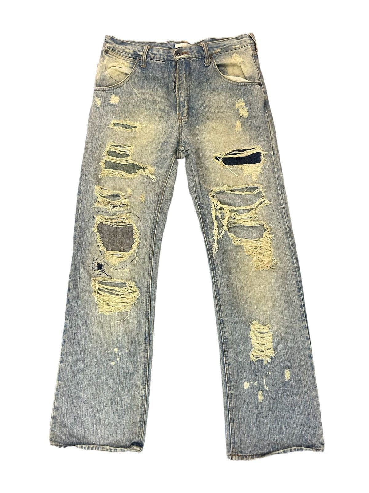 Japanese Brand ❌RUSTY DISTRESSED DENIM RIPS STREET FASHION Size US 31 - 1 Thumbnail