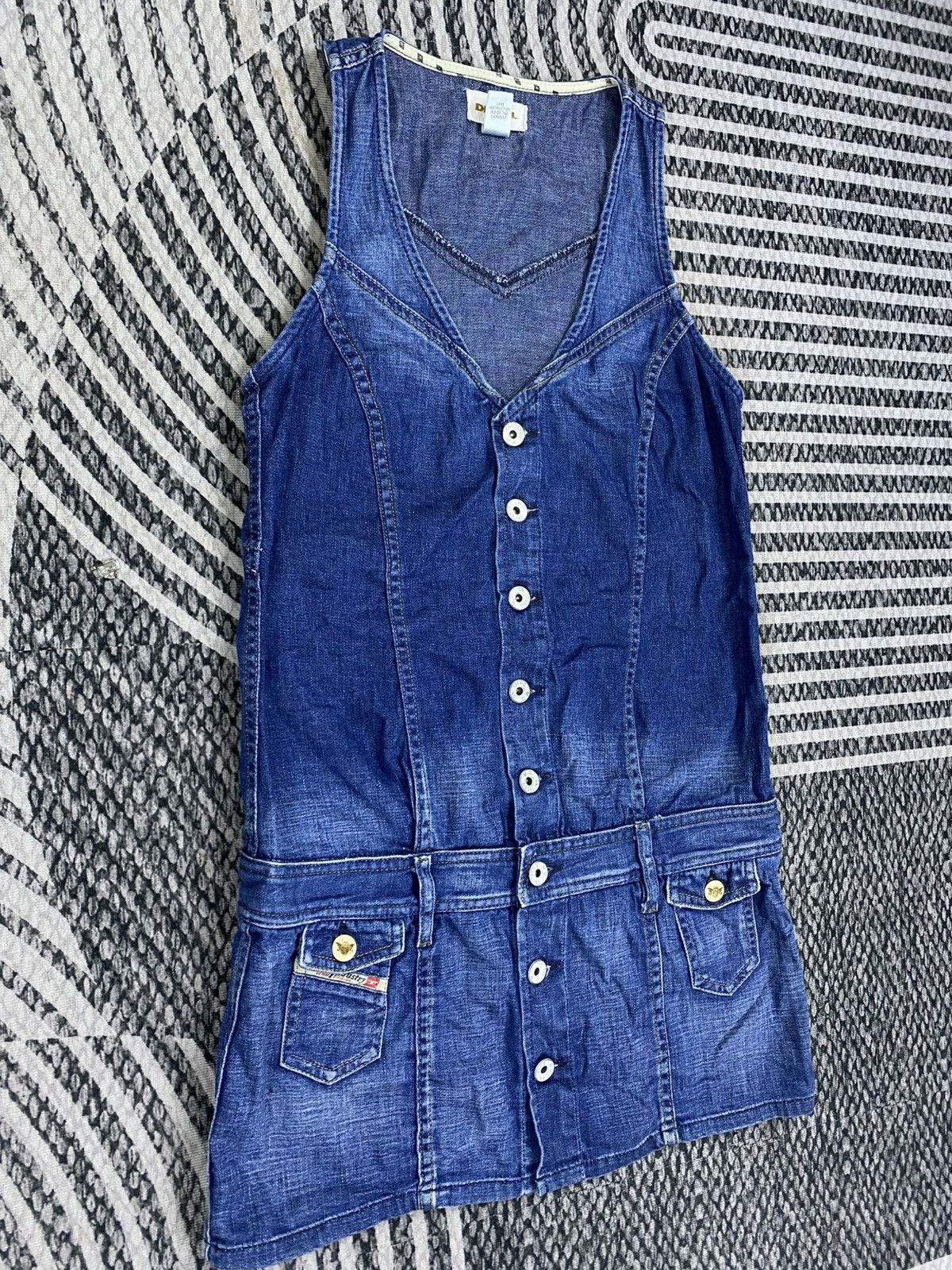Diesel Vintage Diesel Blue Denim Button Down Dress Style Size XS / US 0-2 / IT 36-38 - 3 Thumbnail