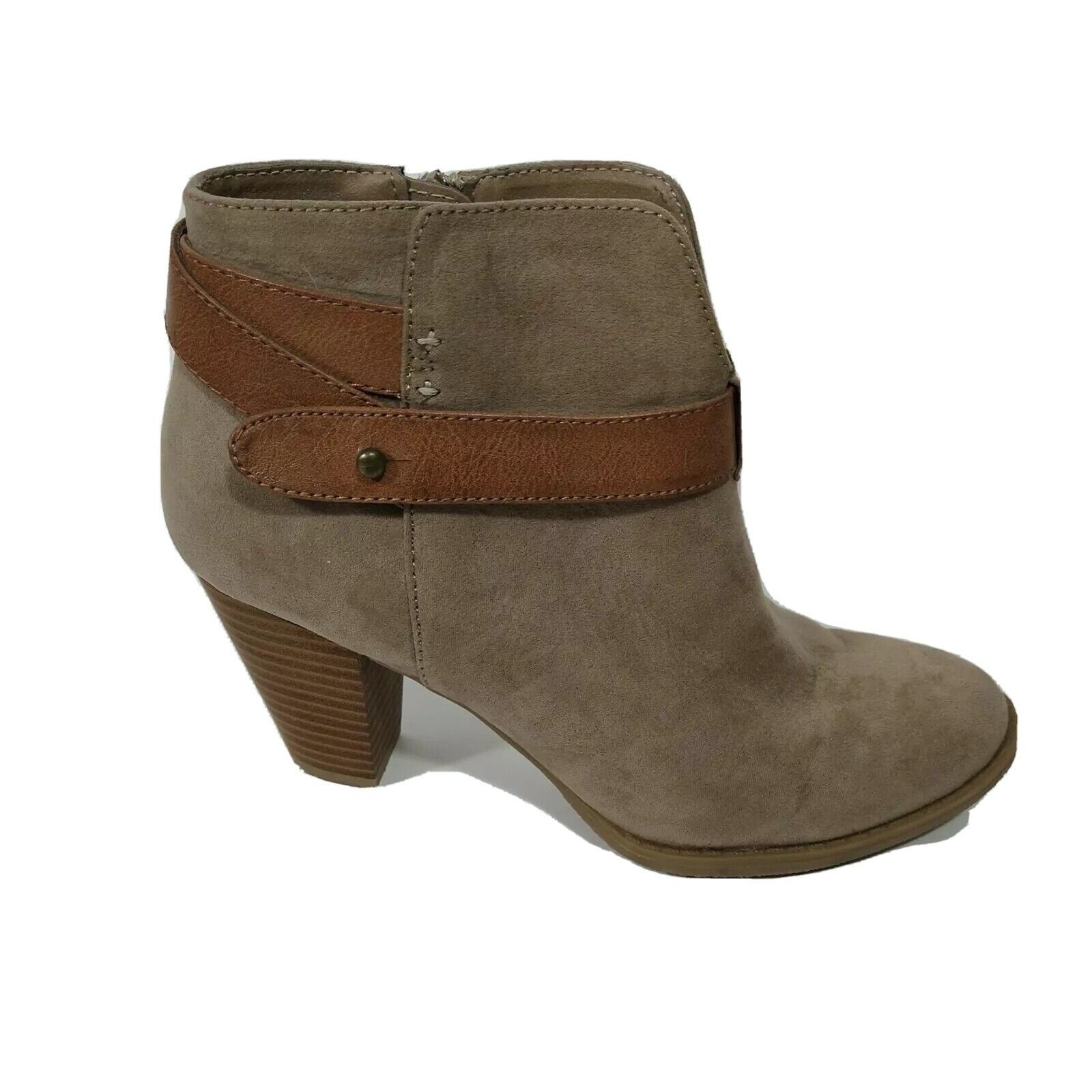 Other Nicole Bootie Ankle Boot Women Size 8.5 M Brown Zip Close Size US 8.5 / IT 38.5 - 1 Thumbnail