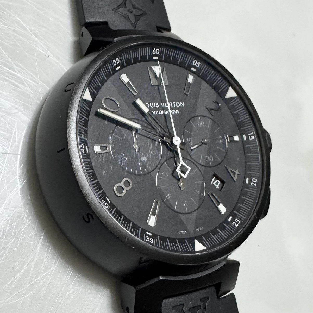 Louis Vuitton Authentic Louis Vuitton Tambour Black TO4139 Q1A62 Monogram Size ONE SIZE - 16 Thumbnail