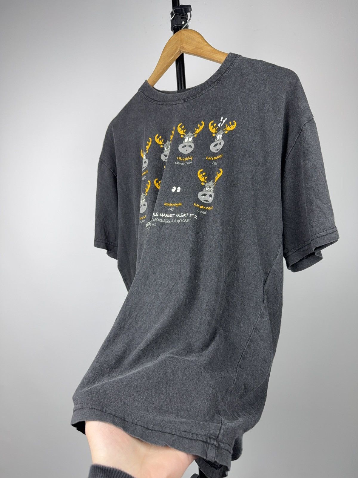 Vintage 90s Vintage Norwegian Moose Graphic T-Shirt Funny XL Y2K Size US L / EU 52-54 / 3 - 6 Thumbnail