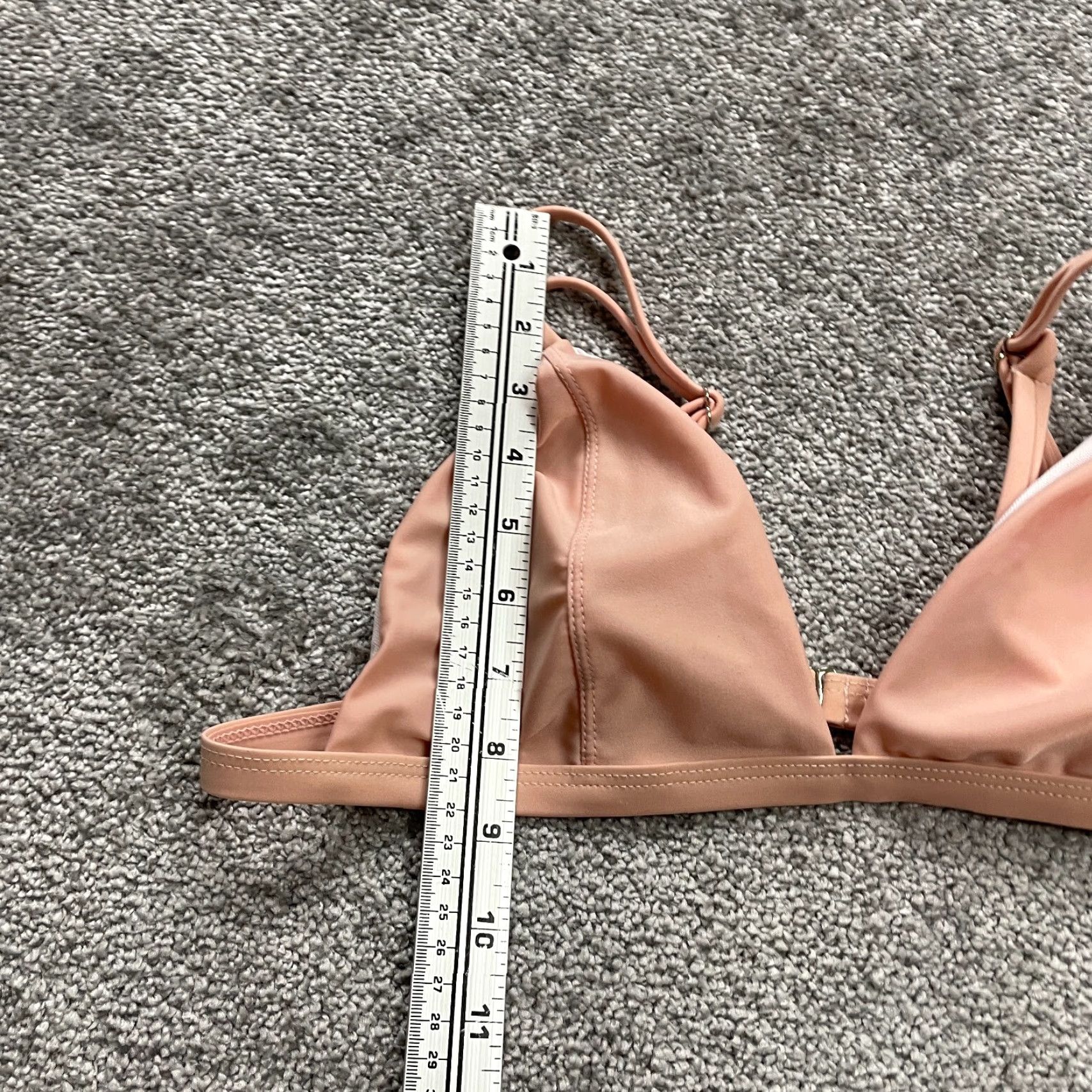 Triangl Unbranded Women’s Medium Solid Peach Triangle Spaghetti Bikini Top Beach Vacation Swimwear Size M / US 6-8 / IT 42-44 - 5 Thumbnail