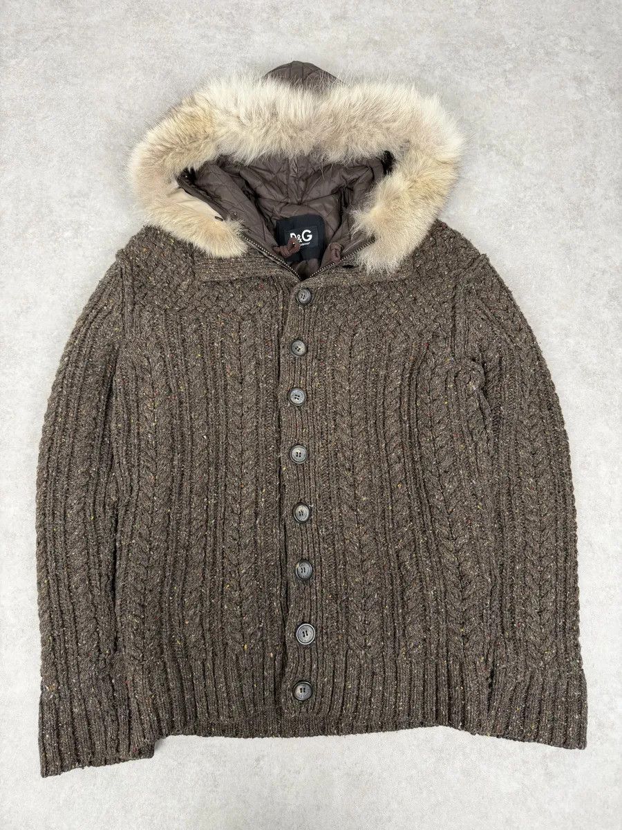 Dolce & Gabbana AW2008 Dolce & Gabbana Khaki Wool Layered Fur Collar Jacket Size US M / EU 48-50 / 2 - 1 Thumbnail