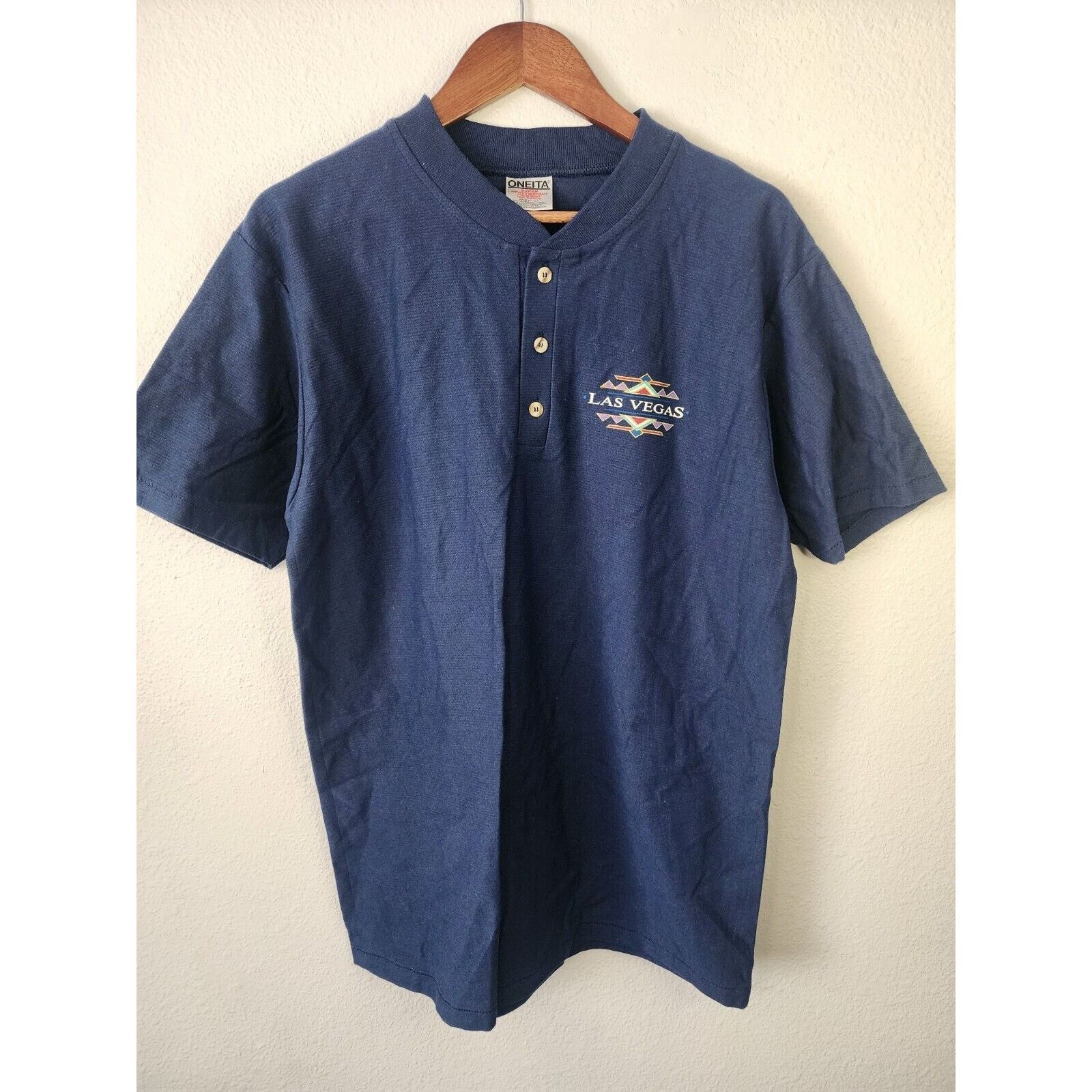 Vintage Vintage Las Vegas Shirt LV Blue Tee 90s Oneita Large Size US L / EU 52-54 / 3 - 1 Thumbnail