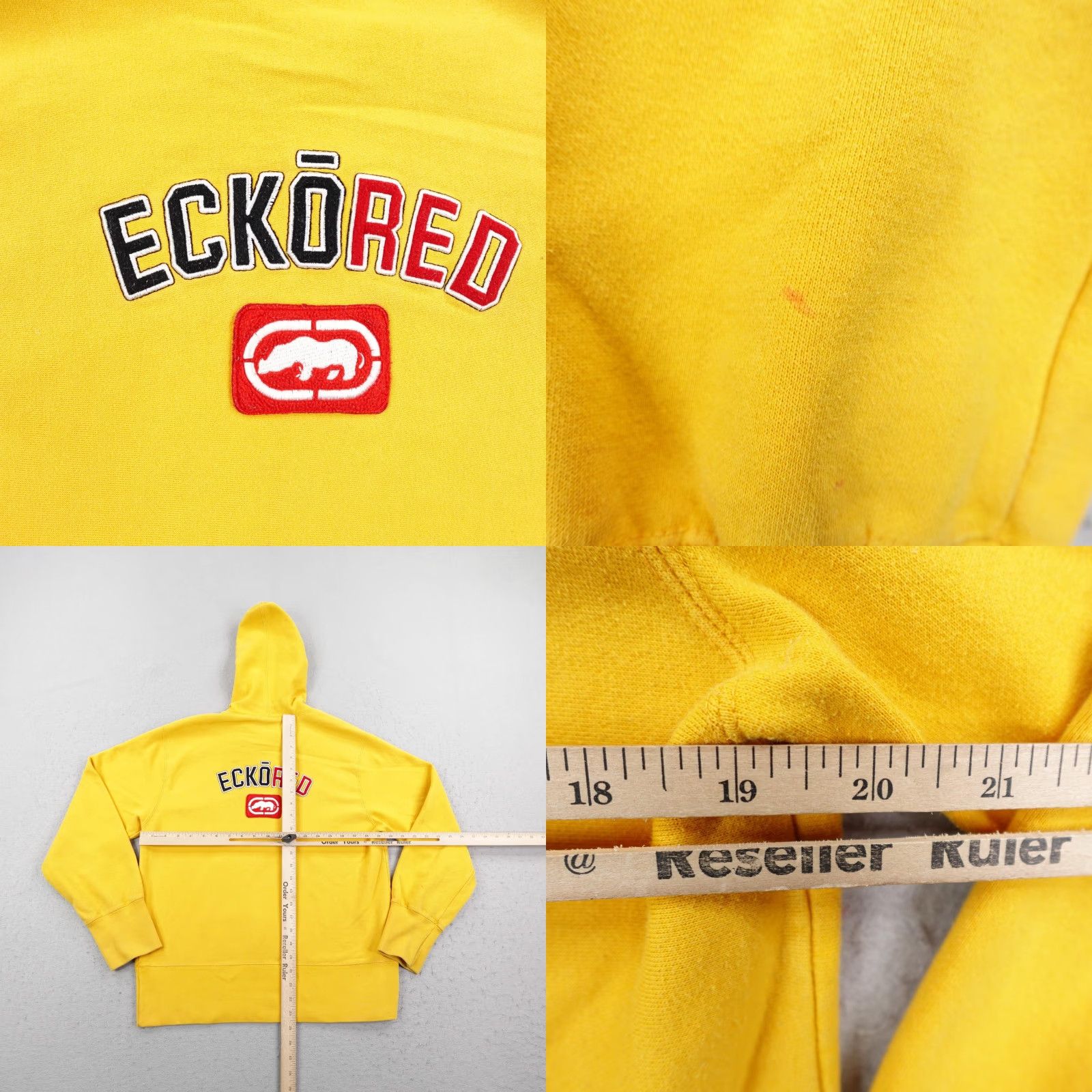 Ecko Unltd. VINTAGE Ecko Red Hoodie Mens M Yellow Pullover Sweatshirt Rhine Y2K Sweatshirt Hoodie Size US M / EU 48-50 / 2 - 8 Thumbnail