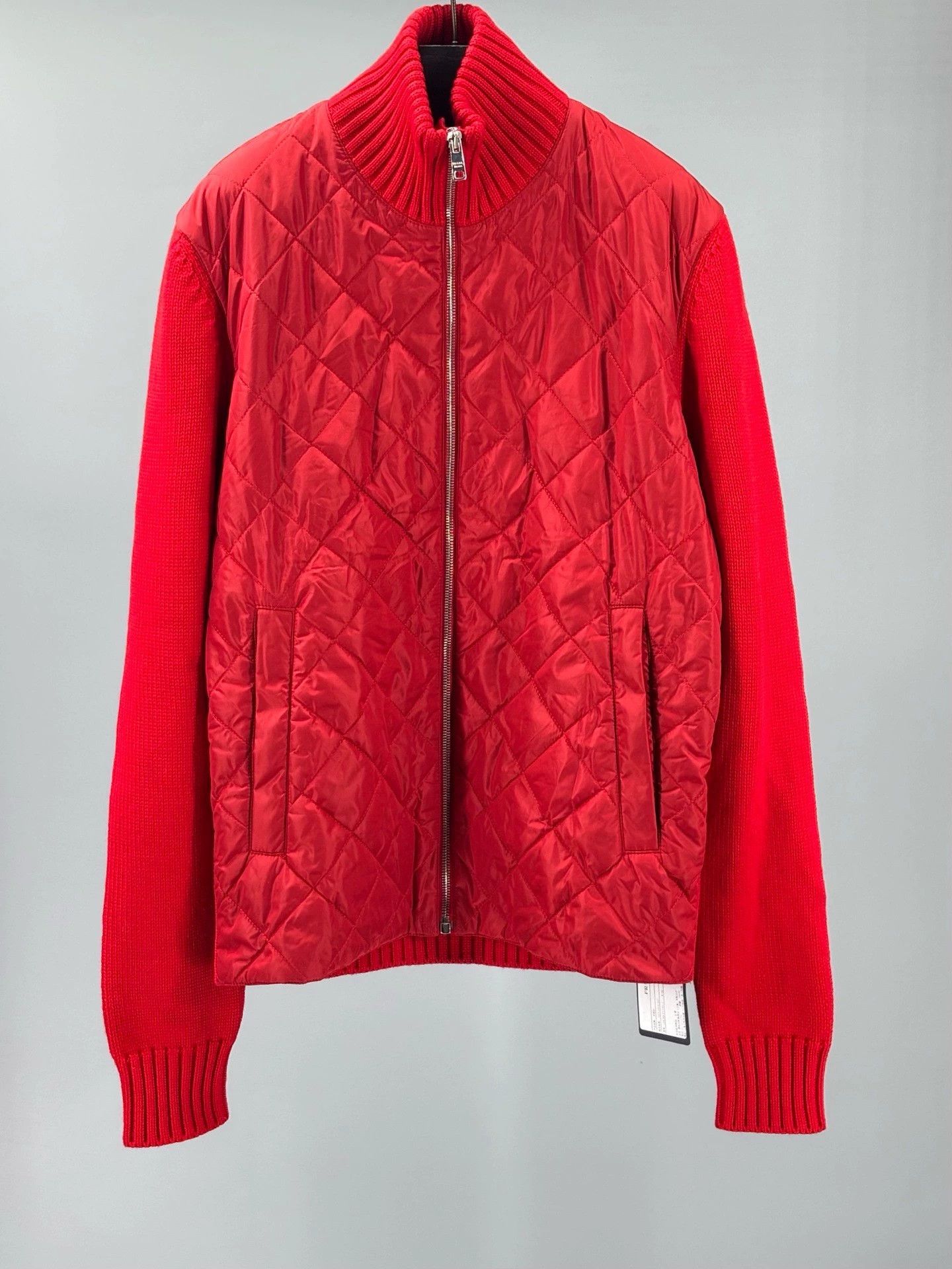 red prada men's jacket with quilted front