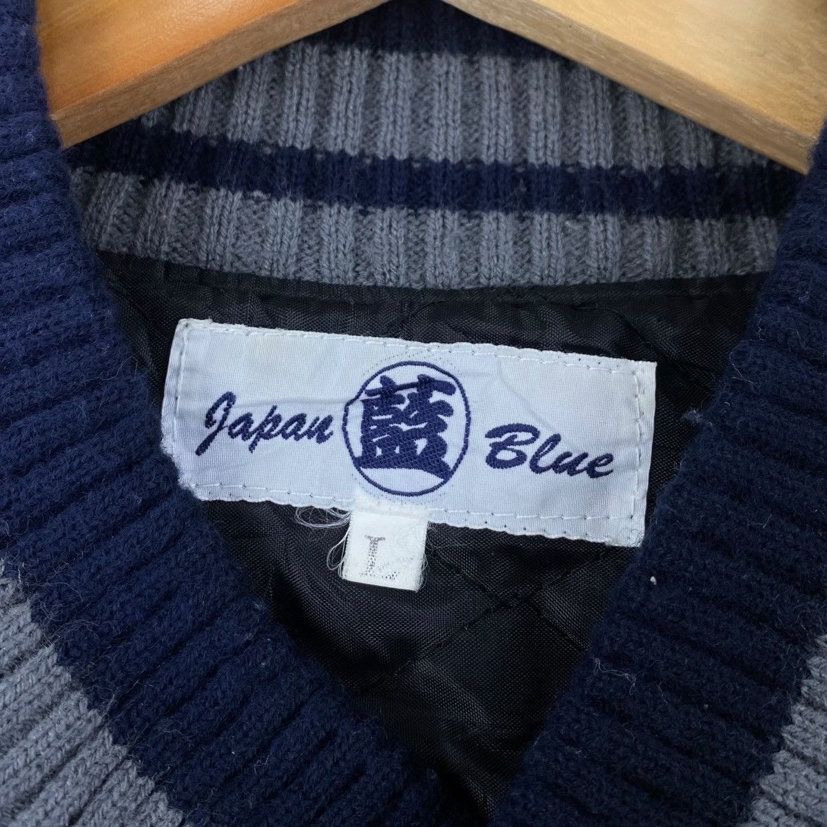 Japan Blue Vintage 90s JAPAN BLUE Varsity Jacket Indigo Japanese Brand Size US L / EU 52-54 / 3 - 4 Thumbnail