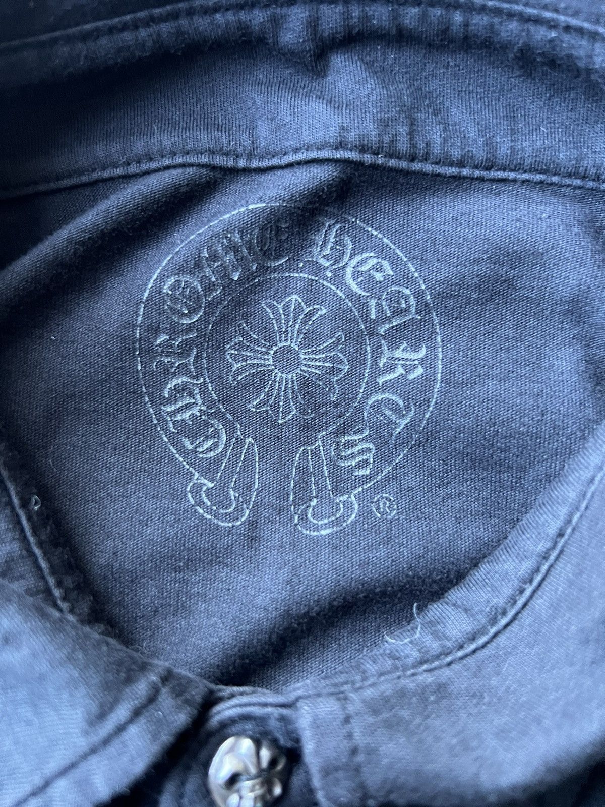 Chrome Hearts Chrome Hearts Silver Button Tonal Plus Cross Logo Polo Shirt Size US M / EU 48-50 / 2 - 5 Thumbnail