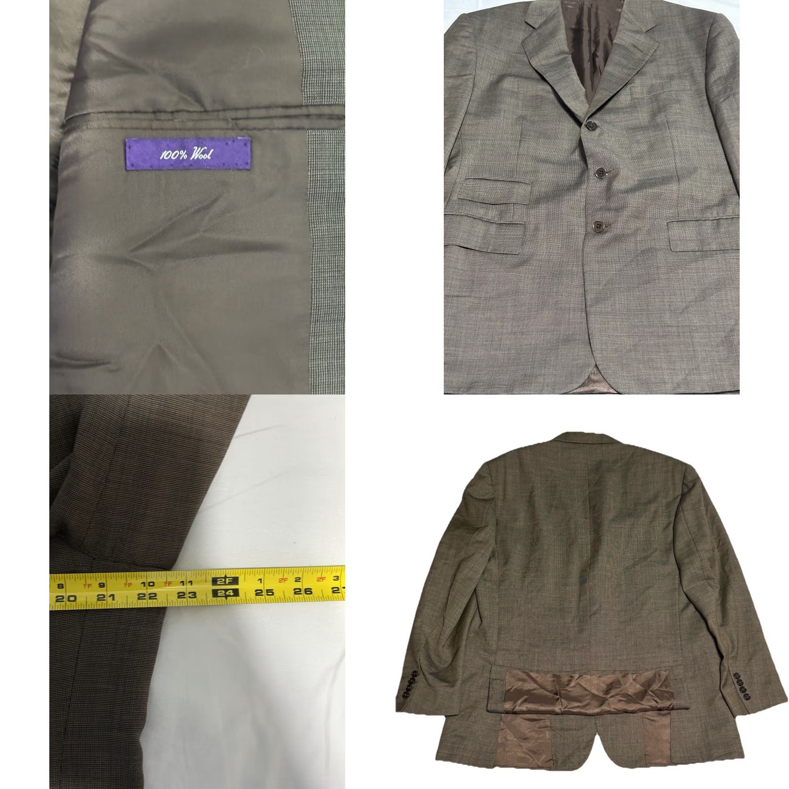 Ralph Lauren Purple Label VINTAGE Ralph Lauren Purple Label Blazer Coat 3 Button Single-Breasted Men 43 Reg Wool Brown Tweed Notch Lapel Vintage 90s Design Size 46R - 8 Thumbnail