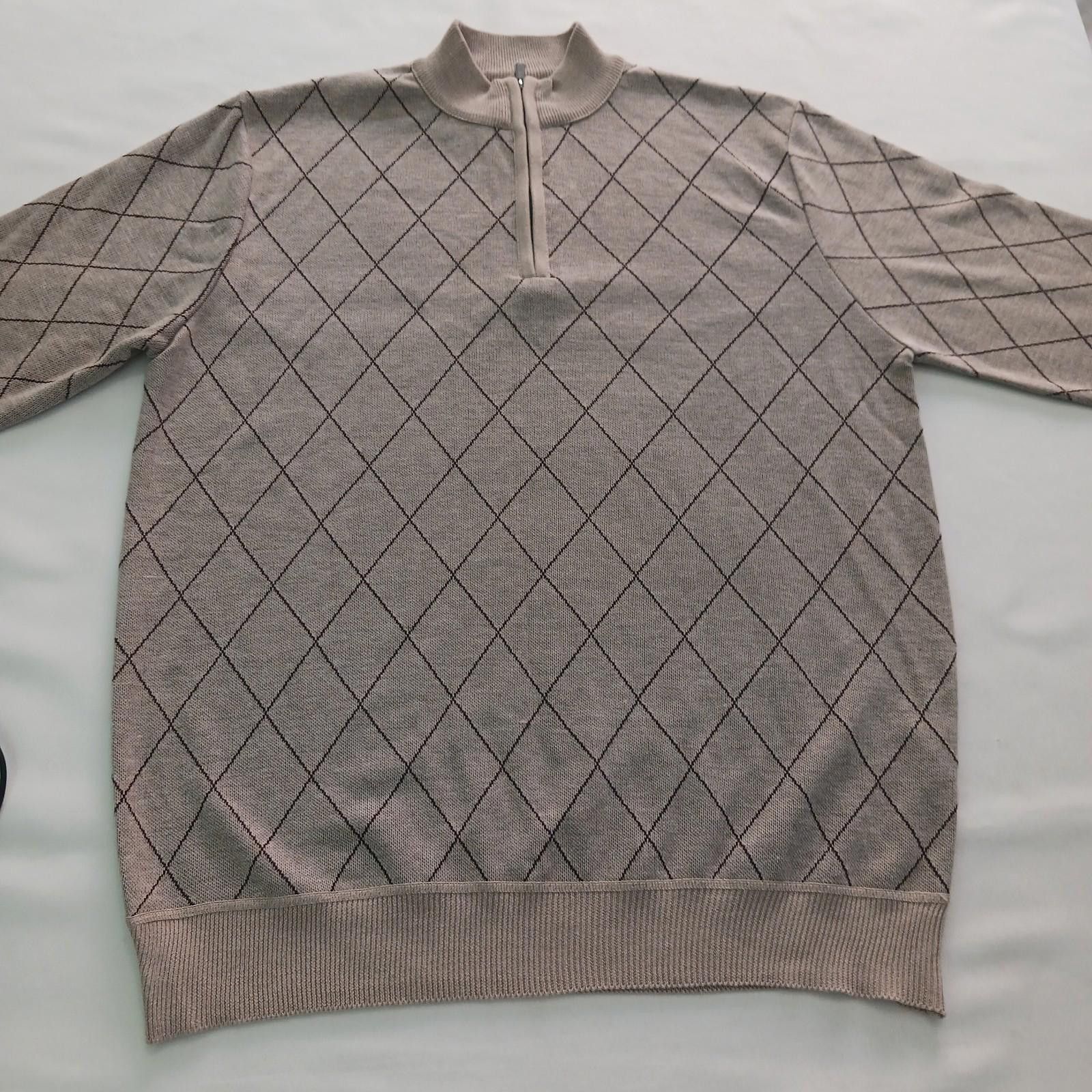 Designer Manfinity Men's 1/4 Zip Brown Long Sleeve Collared Shirt XL Size US XL / EU 56 / 4 - 9 Thumbnail