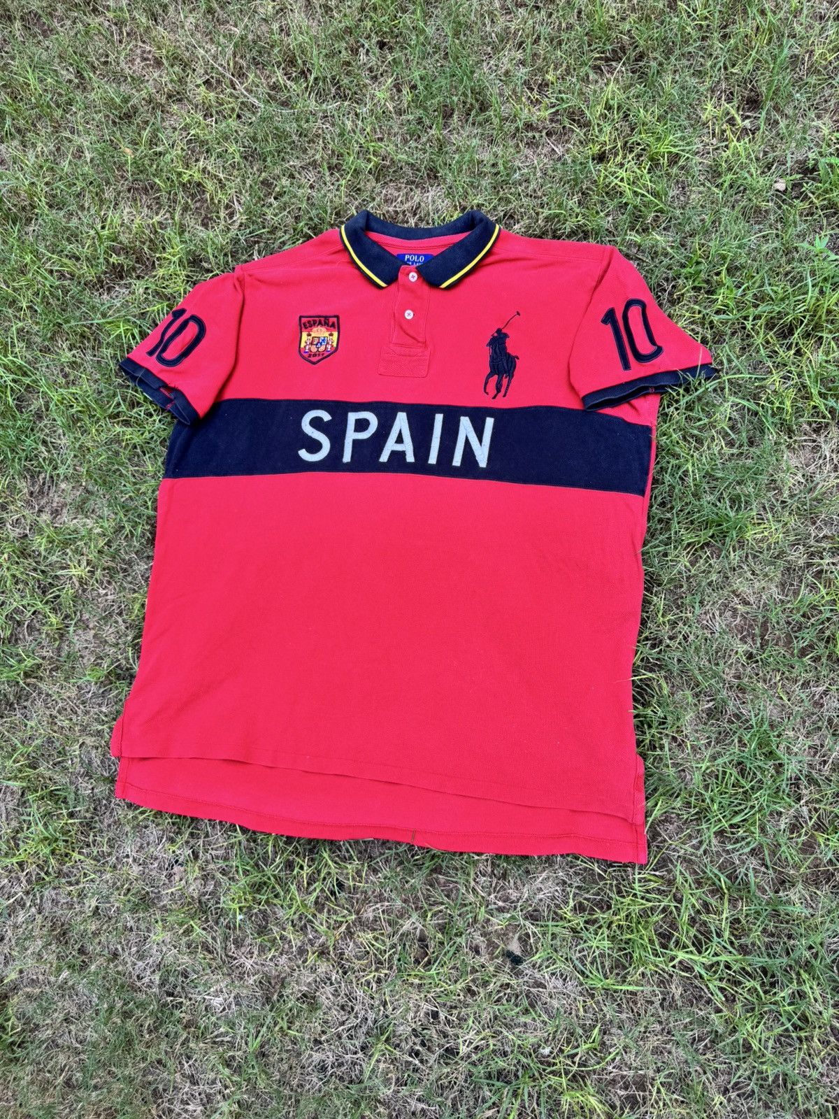 Polo Ralph Lauren Polo Ralph Lauren Spain #10 Big Pony Polo Shirt Chief Size US XXL / EU 58 / 5 - 2 Thumbnail