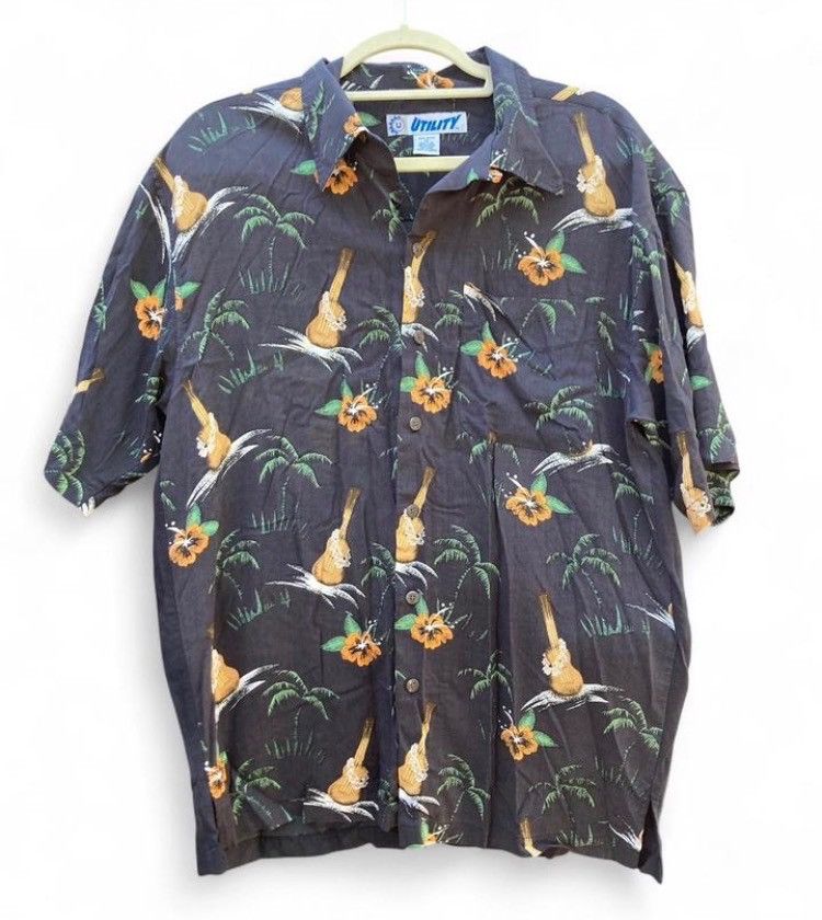 Vintage Vintage Hawaiian Shirt Black Flowered w/ Back Print M Aloha Size US M / EU 48-50 / 2 - 2 Thumbnail